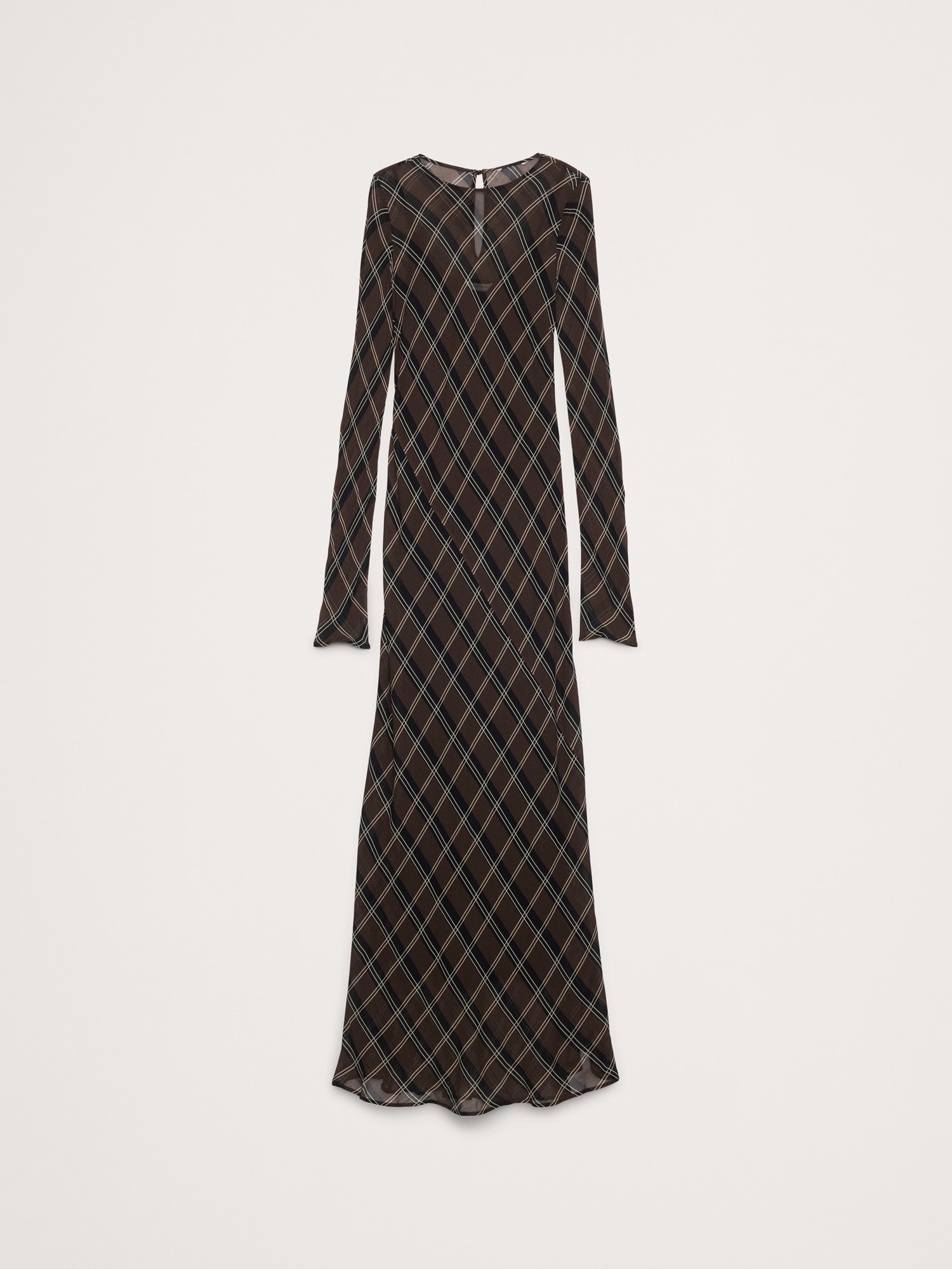 Bias-Cut Chiffon Maxi Dress