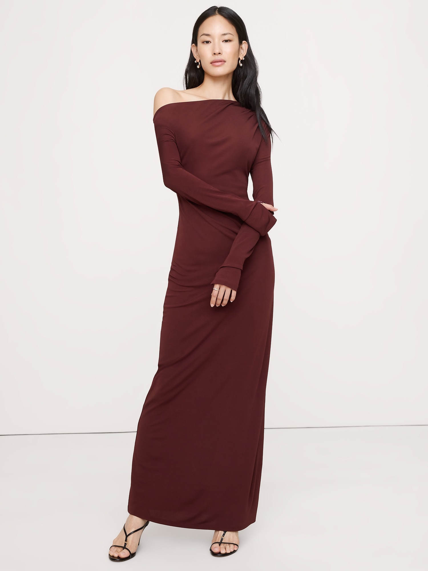 Image number 1 showing, Matte Jersey Open Back Maxi Dress
