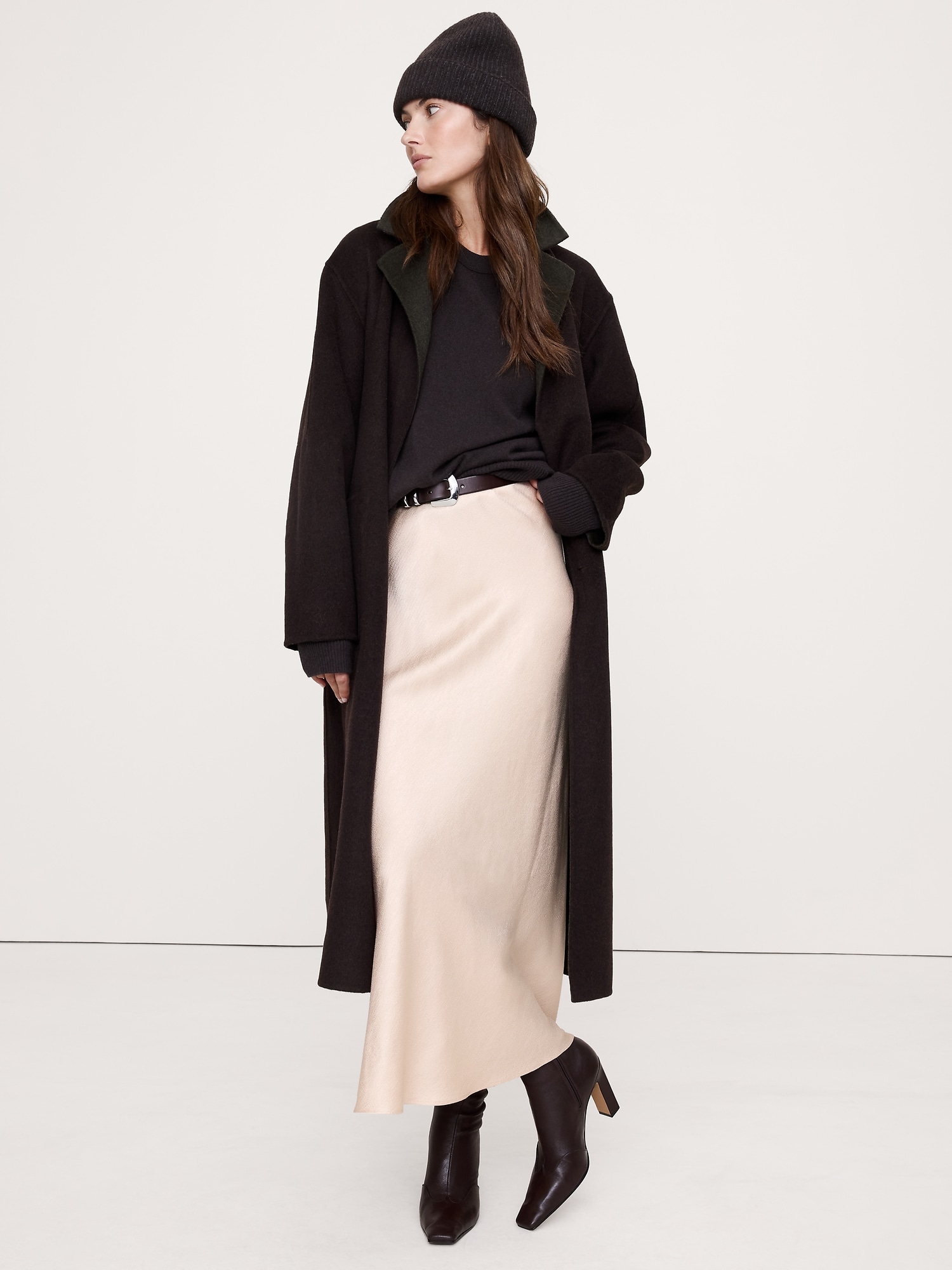 Image number 1 showing, Hammered Satin Maxi Skirt