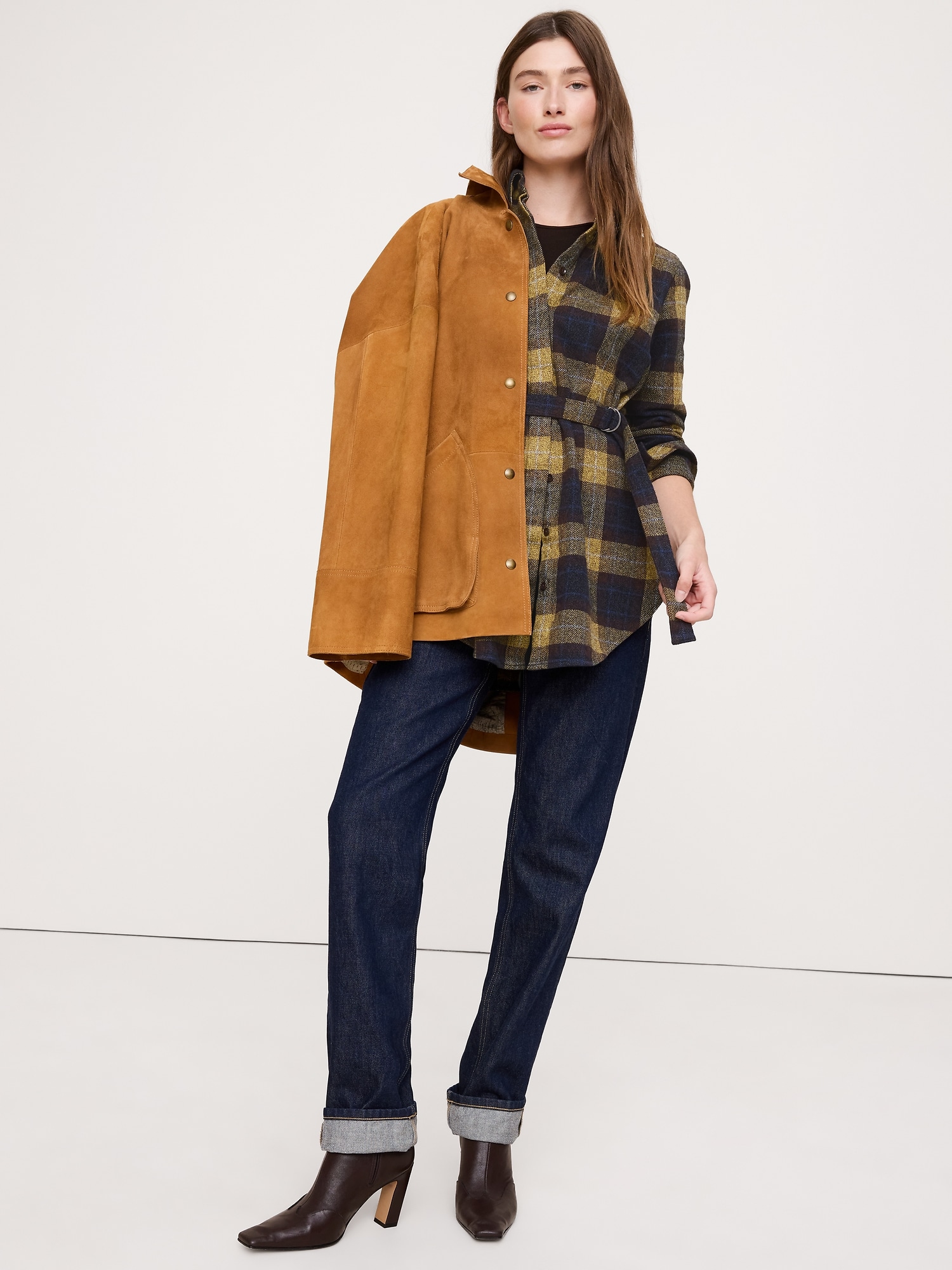 Image number 6 showing, Flannel Belted Tunic Shirt