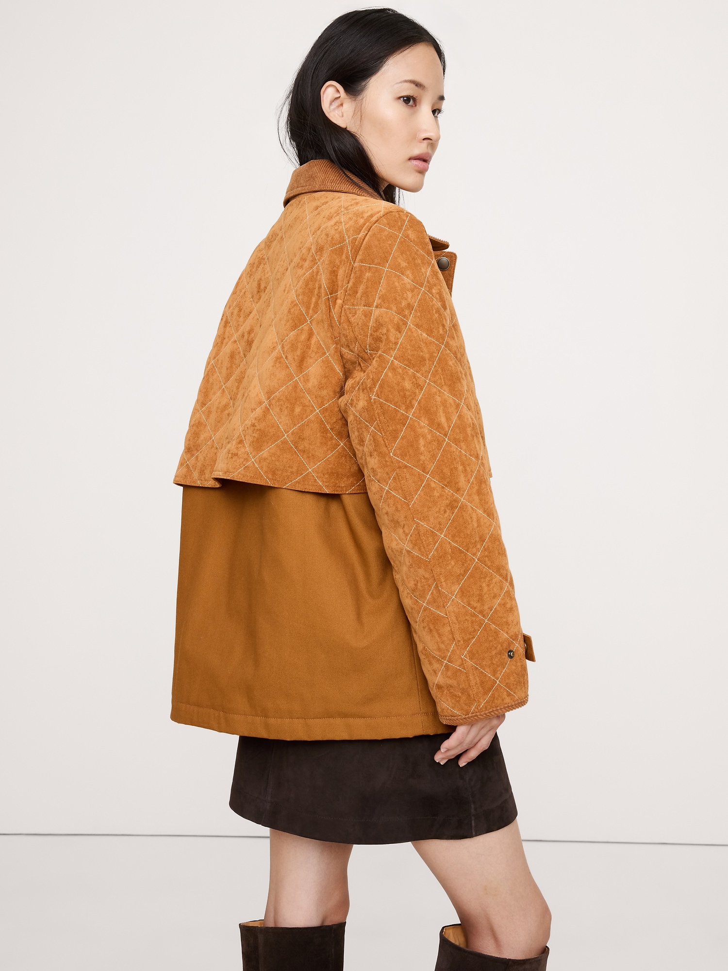 Image number 2 showing, Quilted Chenille & Canvas Field Jacket
