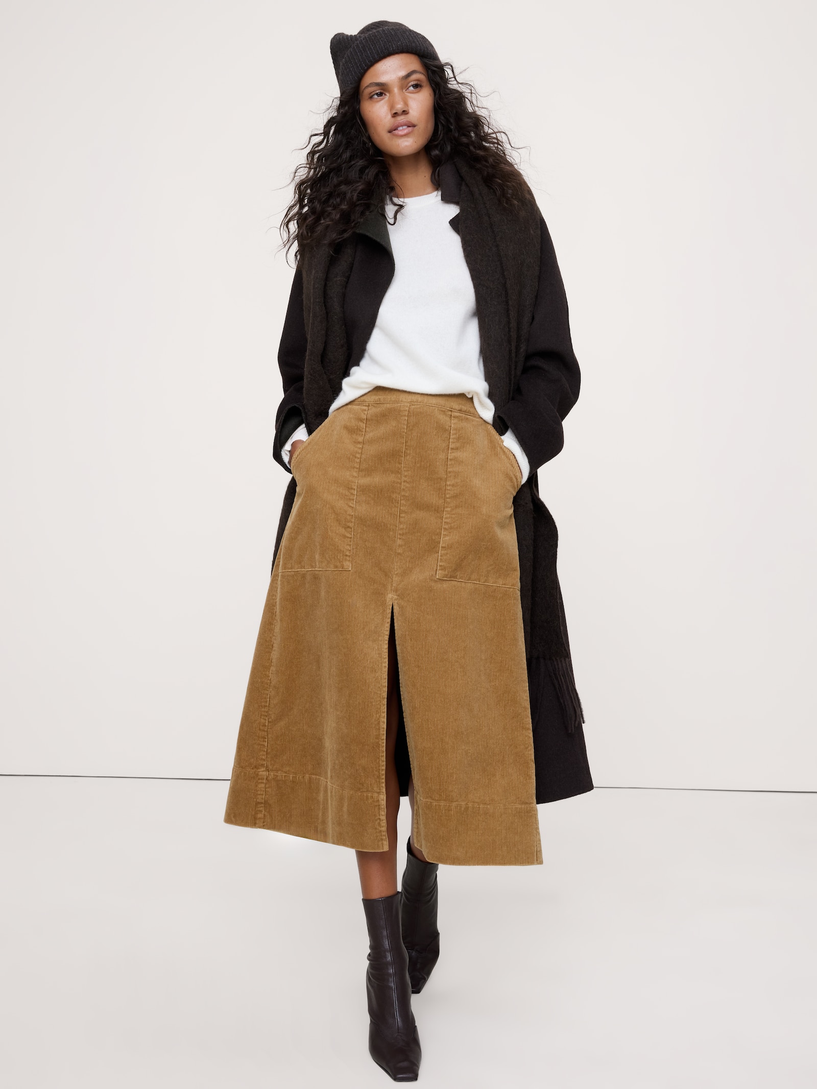 Corduroy Midi Skirt | Banana Republic