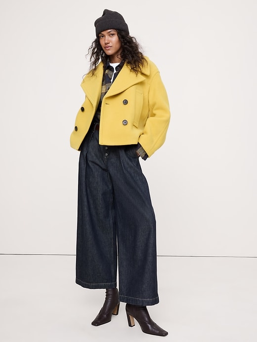 Italian Melton Wool-Blend Peacoat | Banana Republic