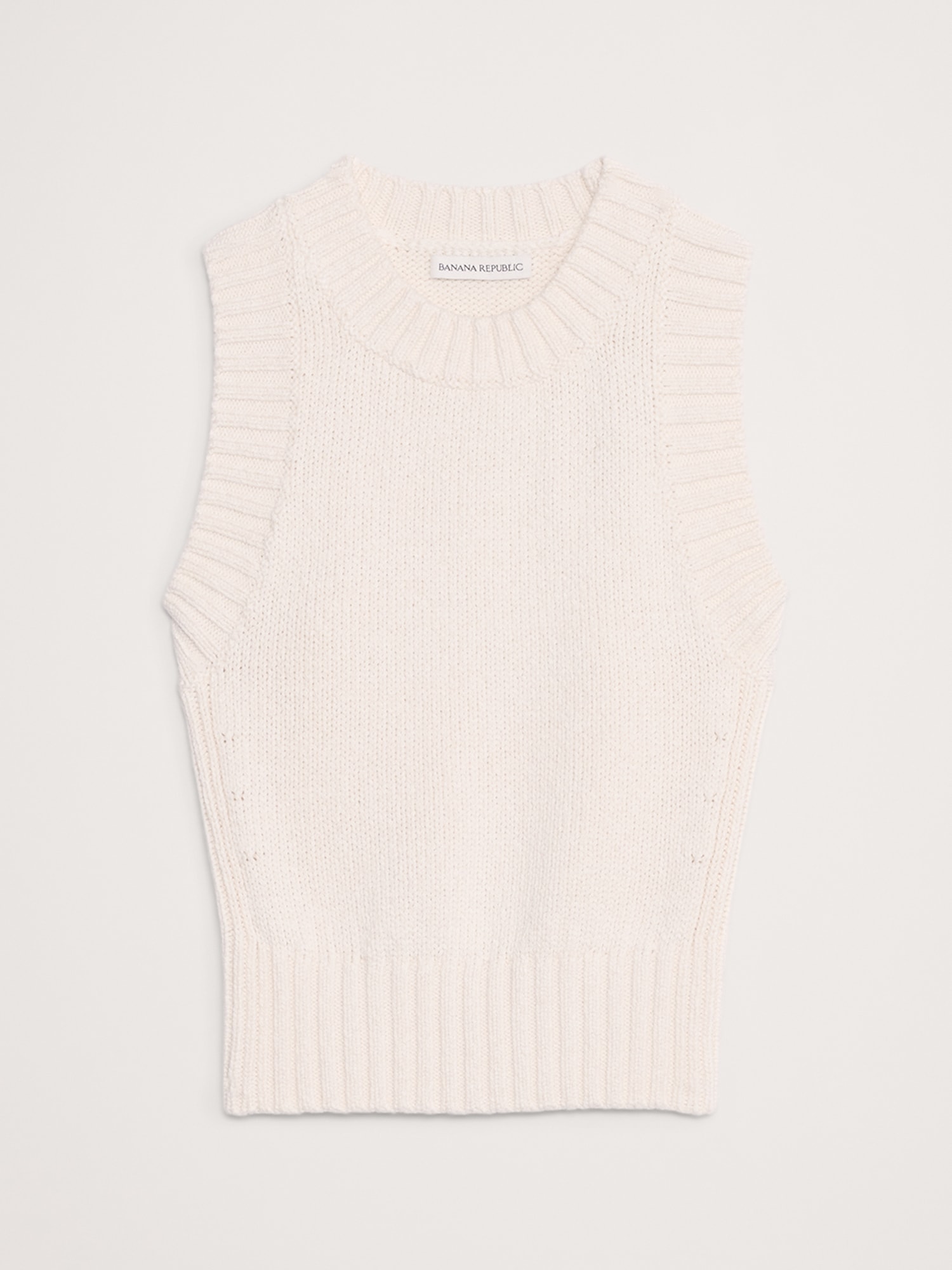 Image number 4 showing, Cotton-Silk Cropped Sweater Tank