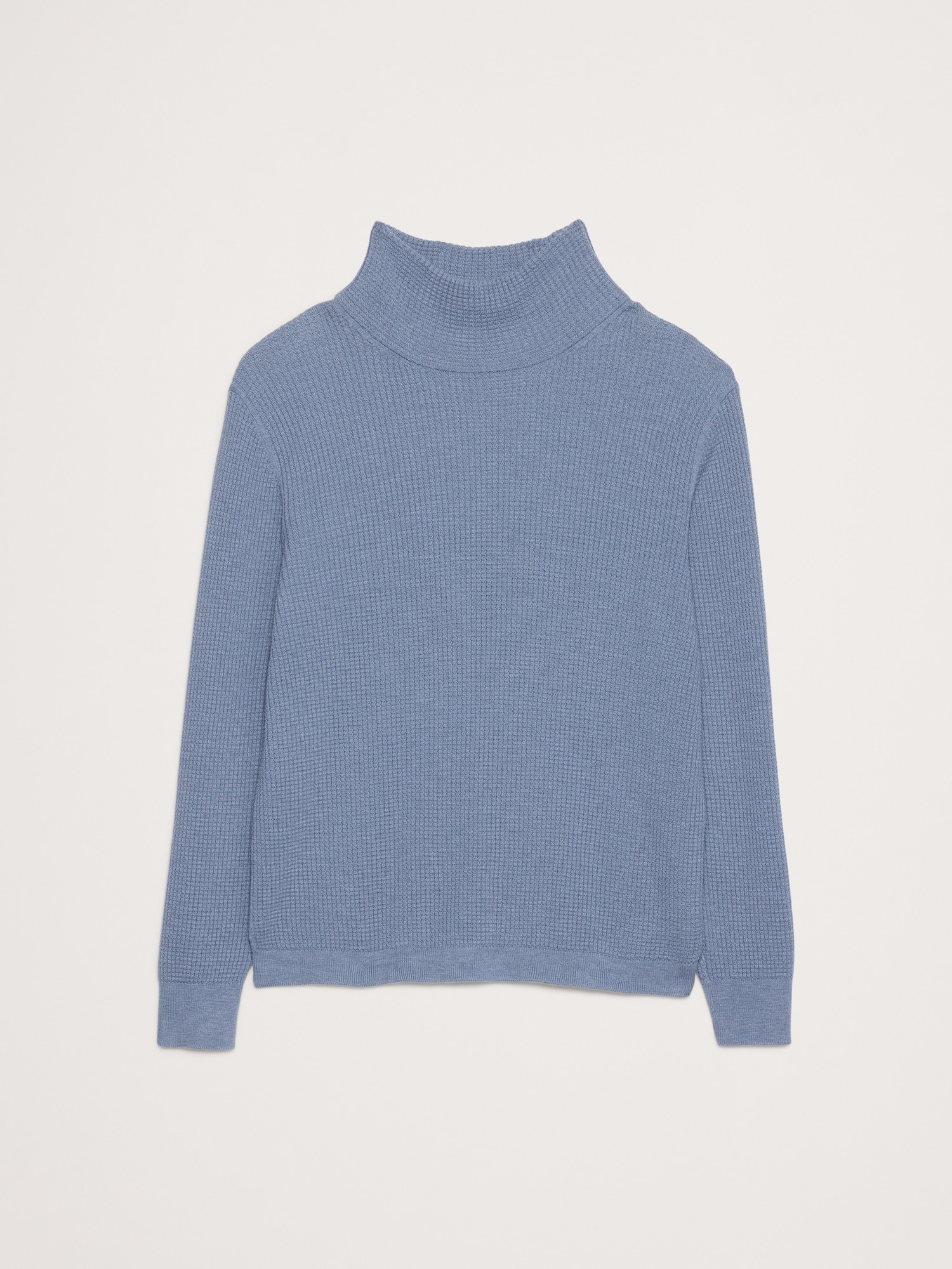 Cotton Thermal-Knit Turtleneck Sweater