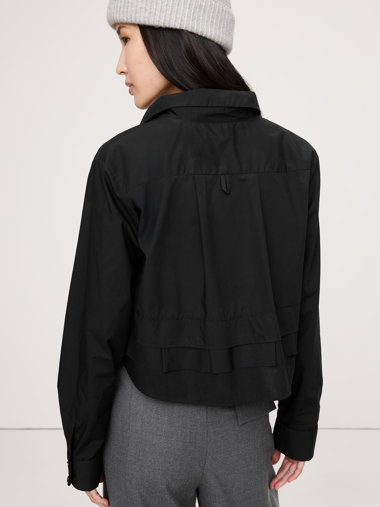 Image number 5 showing, Cotton Poplin Ruffle-Back Shirt