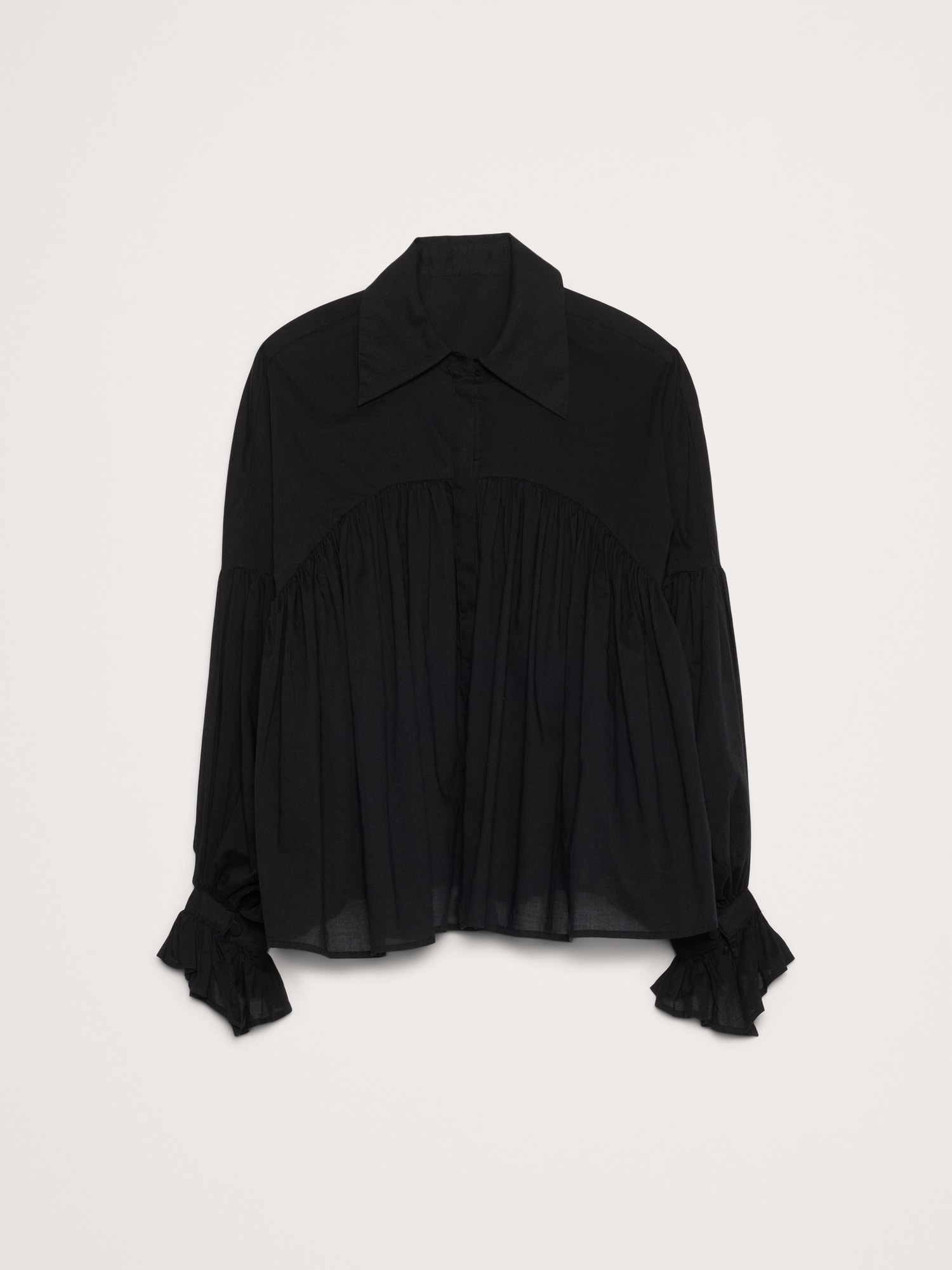 Image number 8 showing, Cotton Balloon-Sleeve Shirt