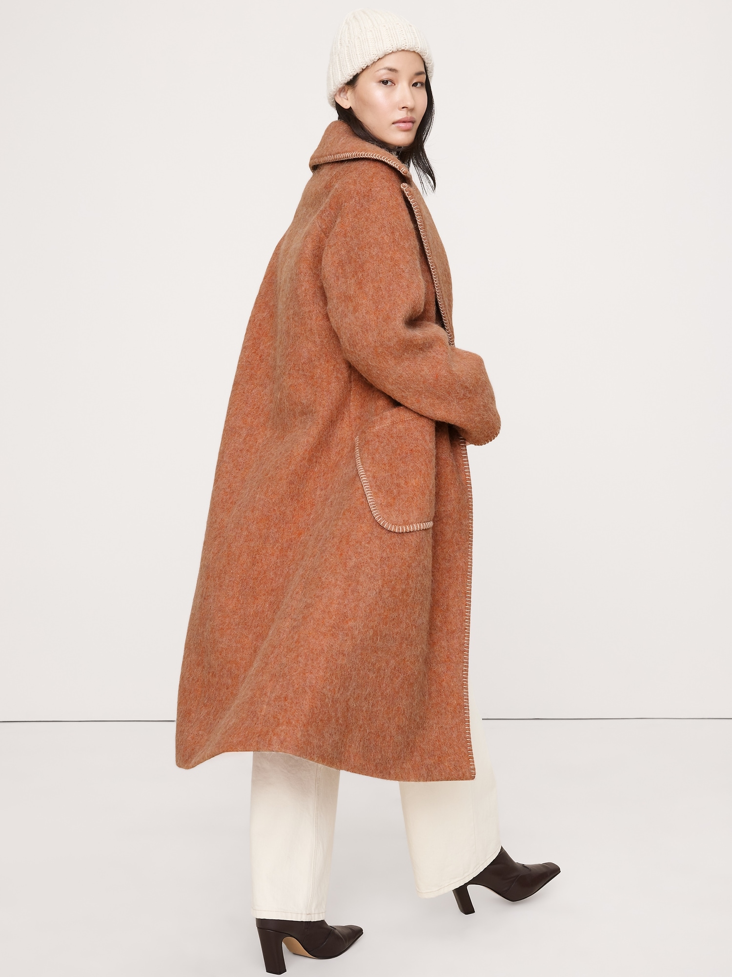 Image number 2 showing, Fuzzy Italian Wool-Blend Top Coat