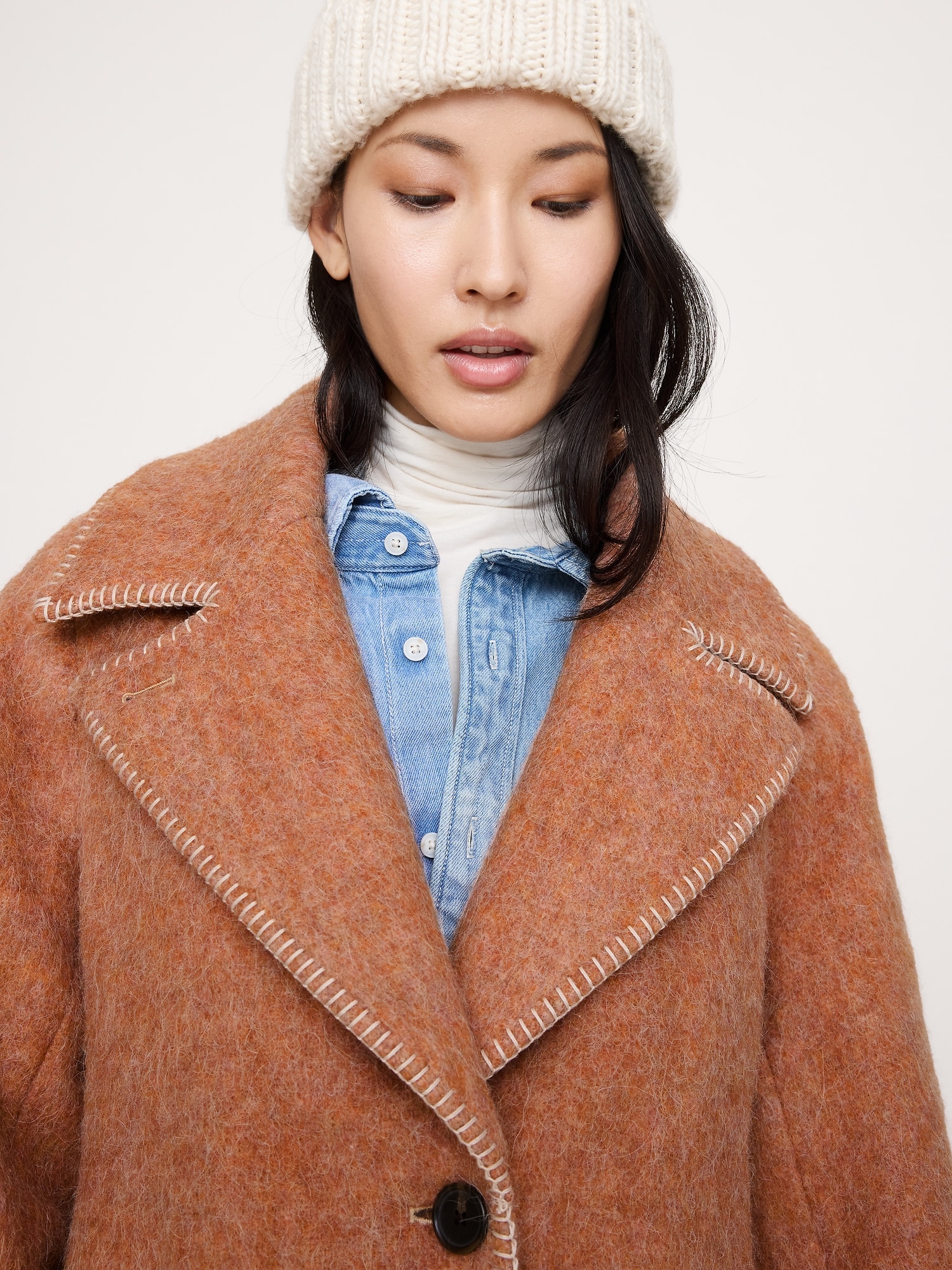 Image number 7 showing, Fuzzy Italian Wool-Blend Top Coat