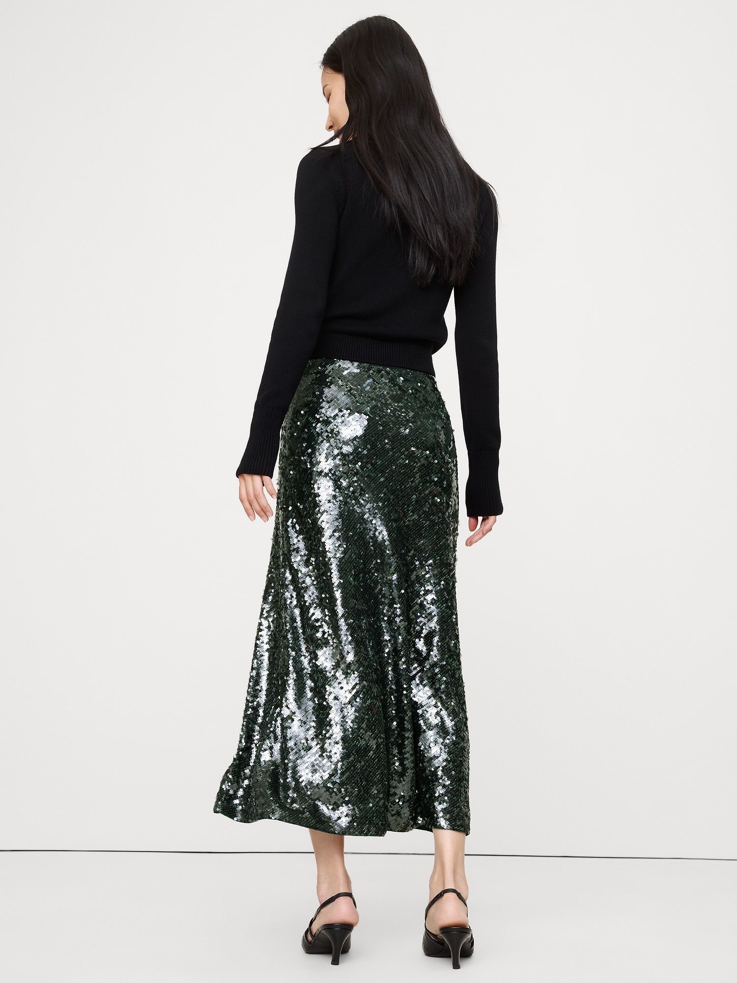 Image number 7 showing, Bias-Cut Sequin Maxi Skirt