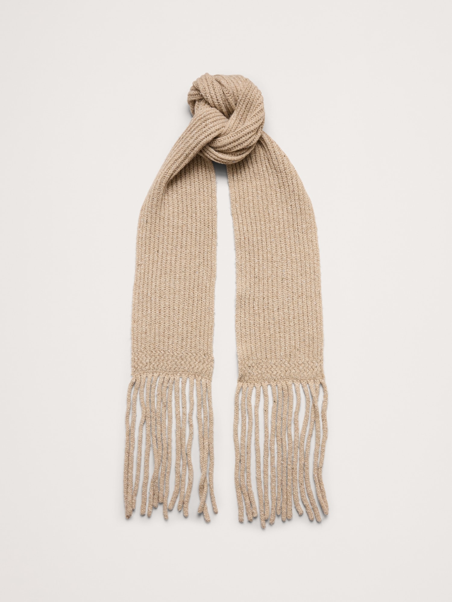Donegal Wool-Blend Extra-Long Scarf - Stone Beige