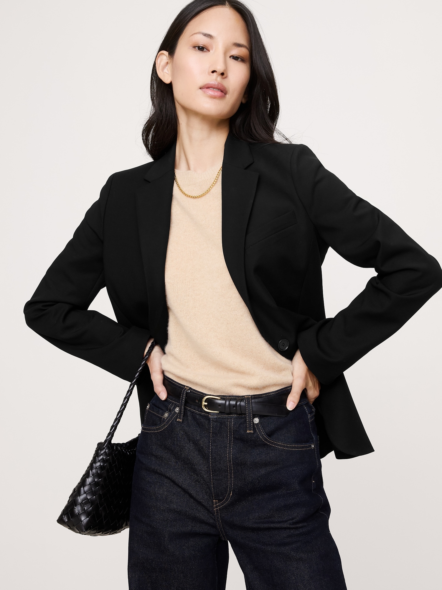 Blazer raffiné ajusté - Noir