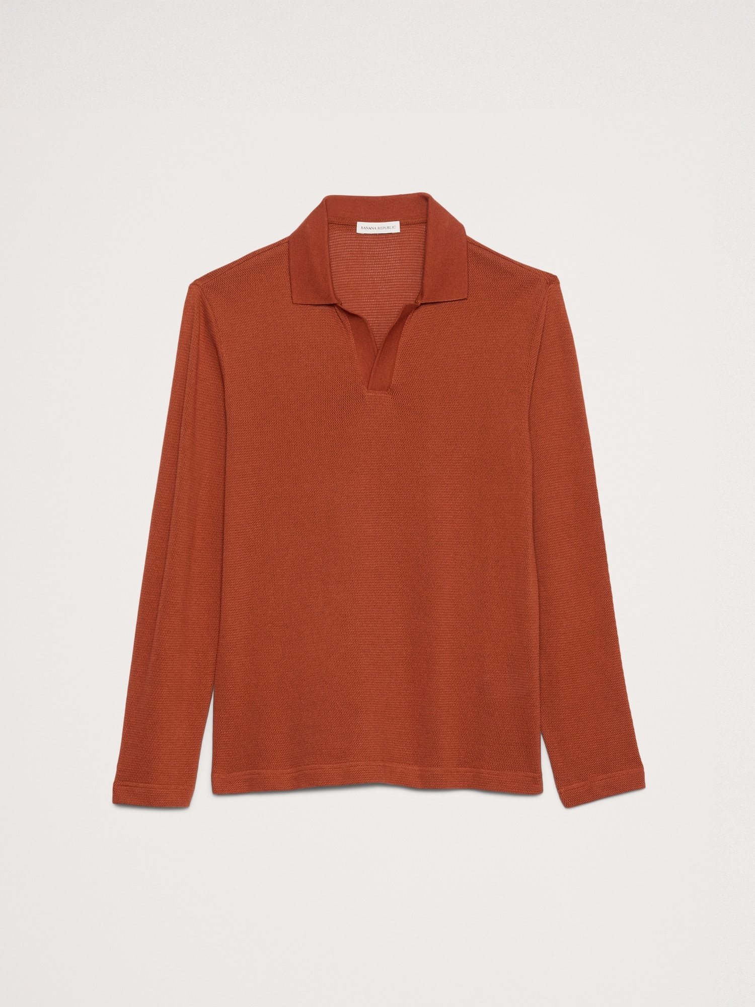 Image number 4 showing, Cotton Mesh Long-Sleeve Polo