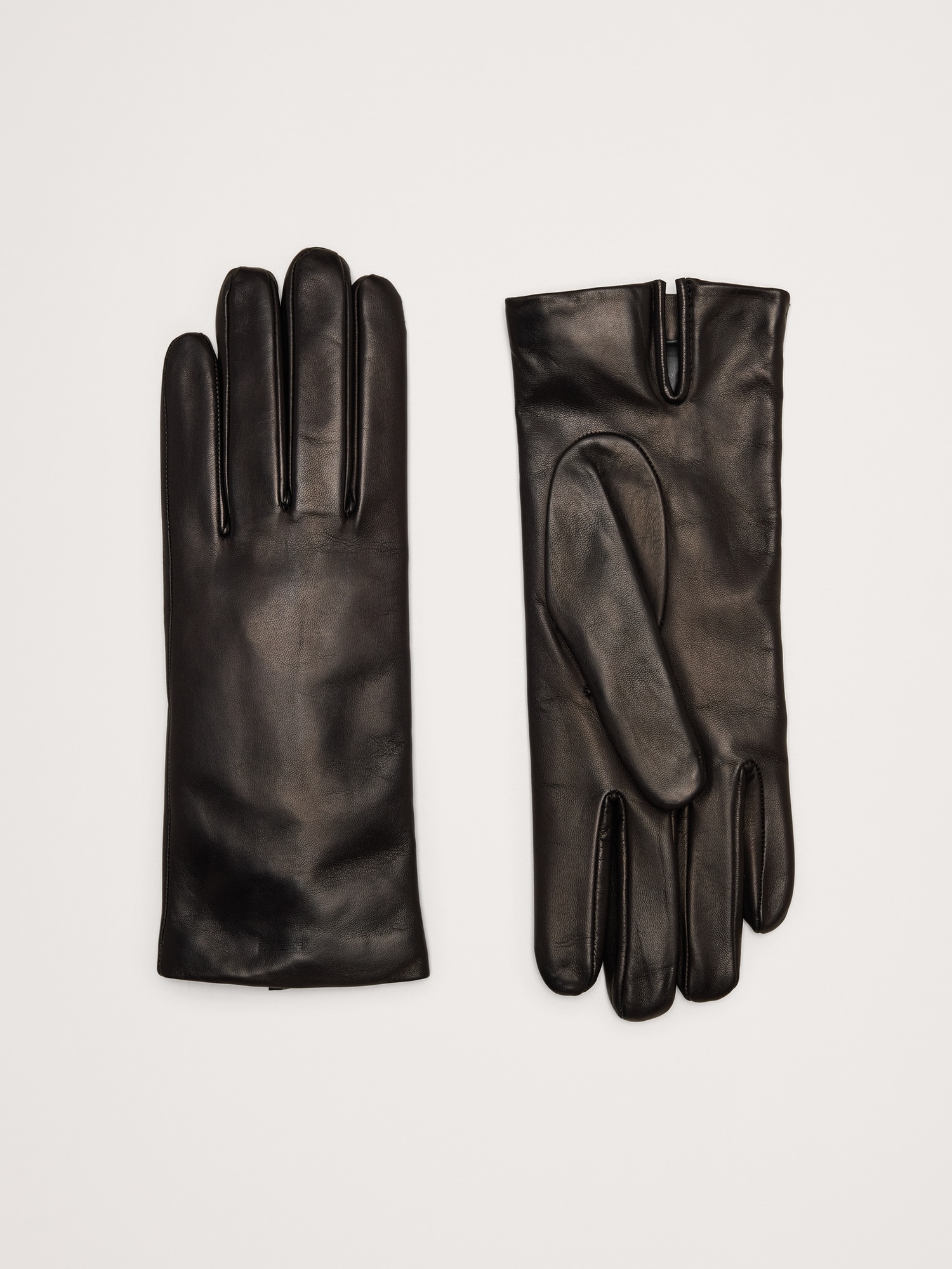 Image number 1 showing, Italian Leather Cashmere-Lined Gloves