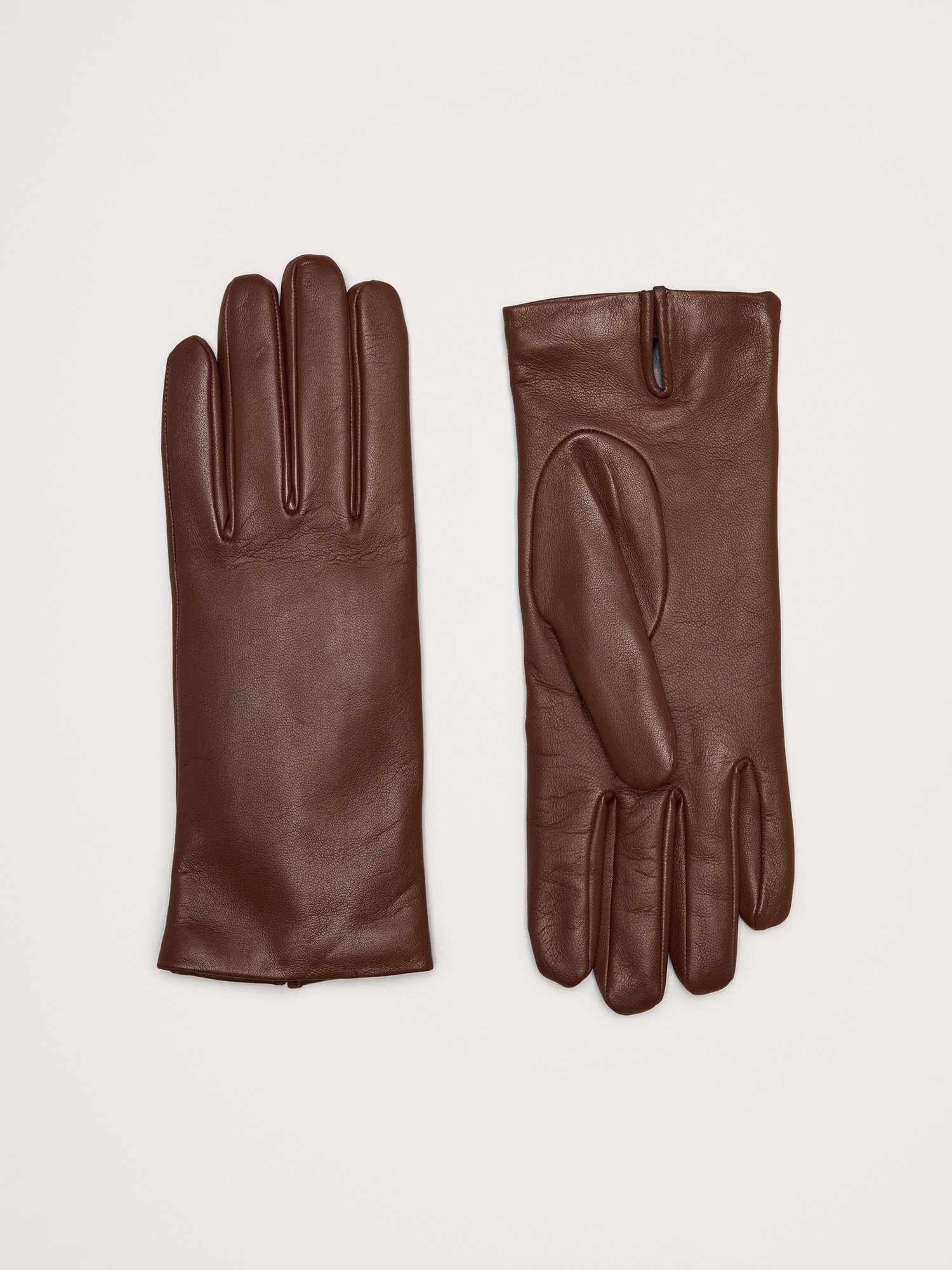 Gants en cuir italien doublés de cachemire - Brun Cognac