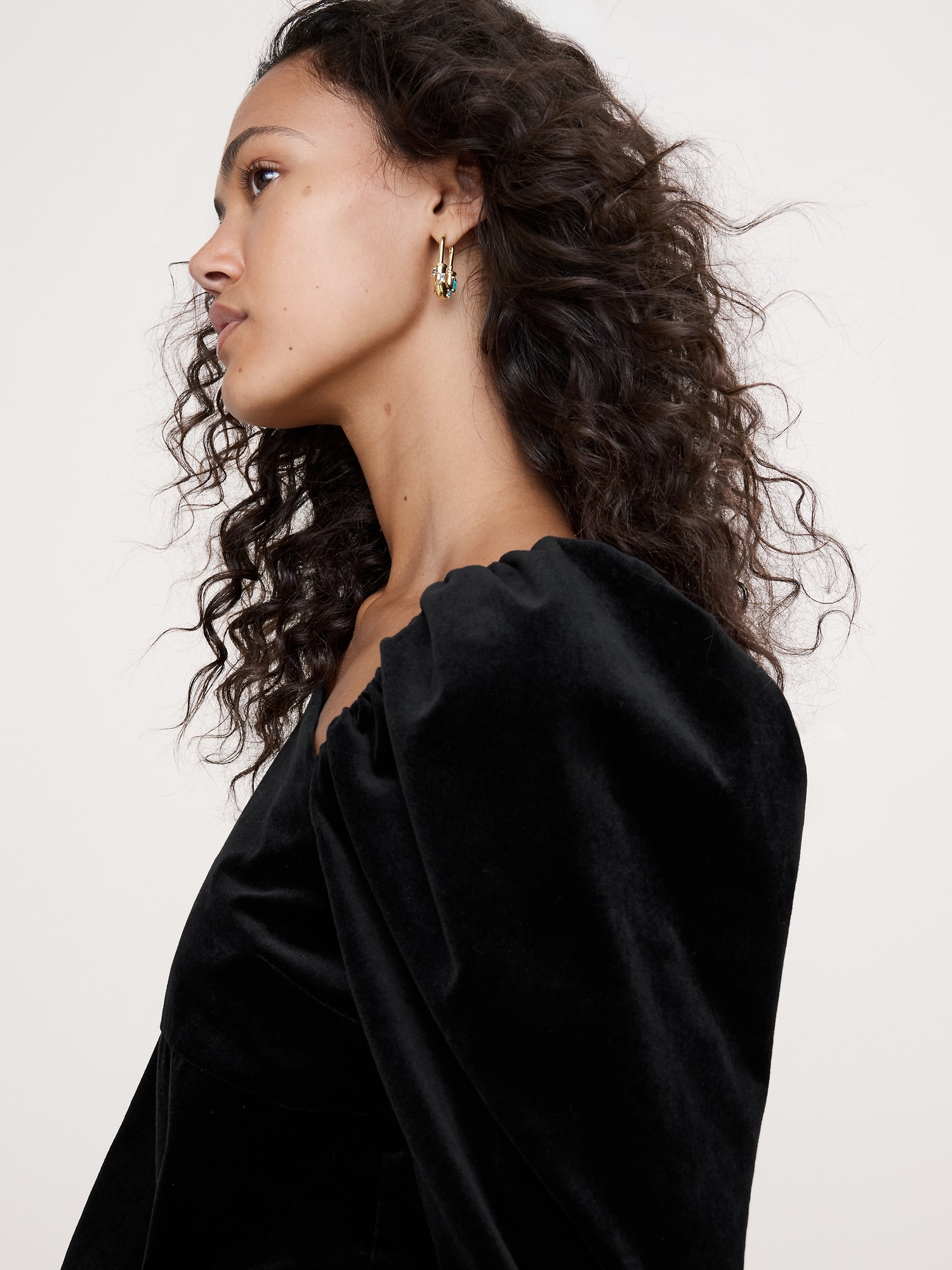 Image number 7 showing, Cotton Velvet Puff-Sleeve Top