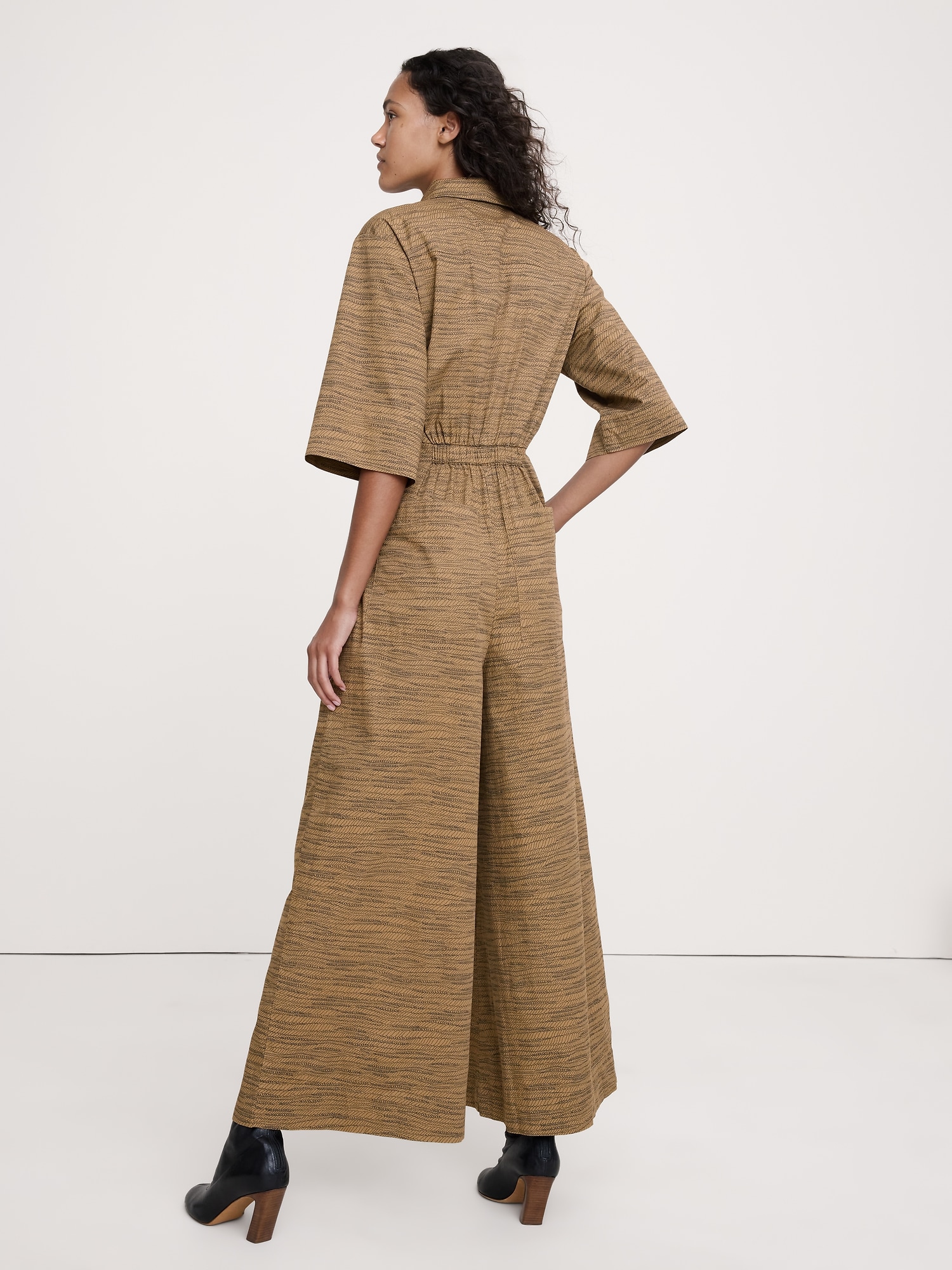 Image number 6 showing, Stretch-Cotton Wide-Leg Utility Jumpsuit