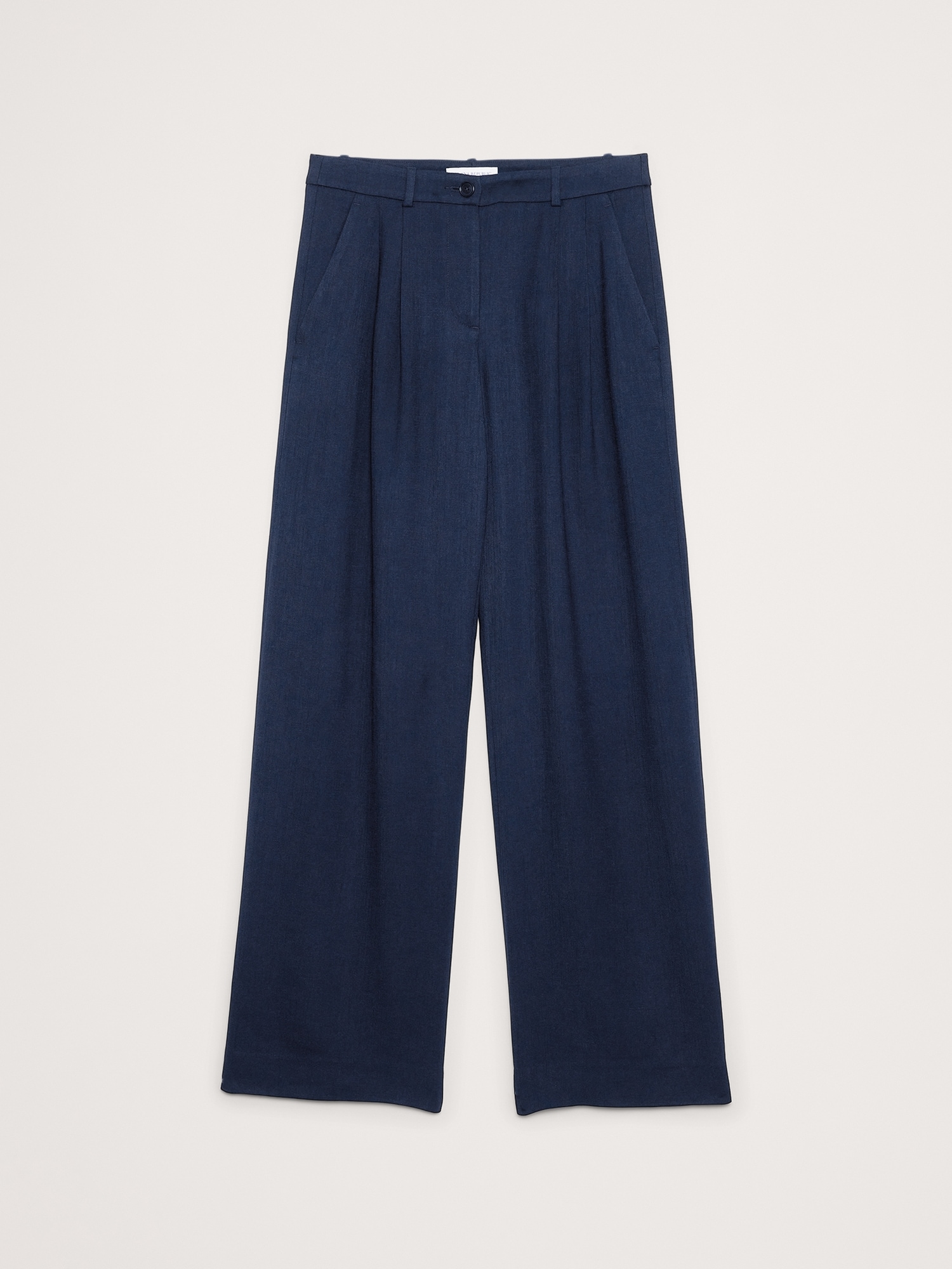 L'image numéro 7 présente Pantalon drapé en sergé à taille mi-basse, à plis et jambe large Soho