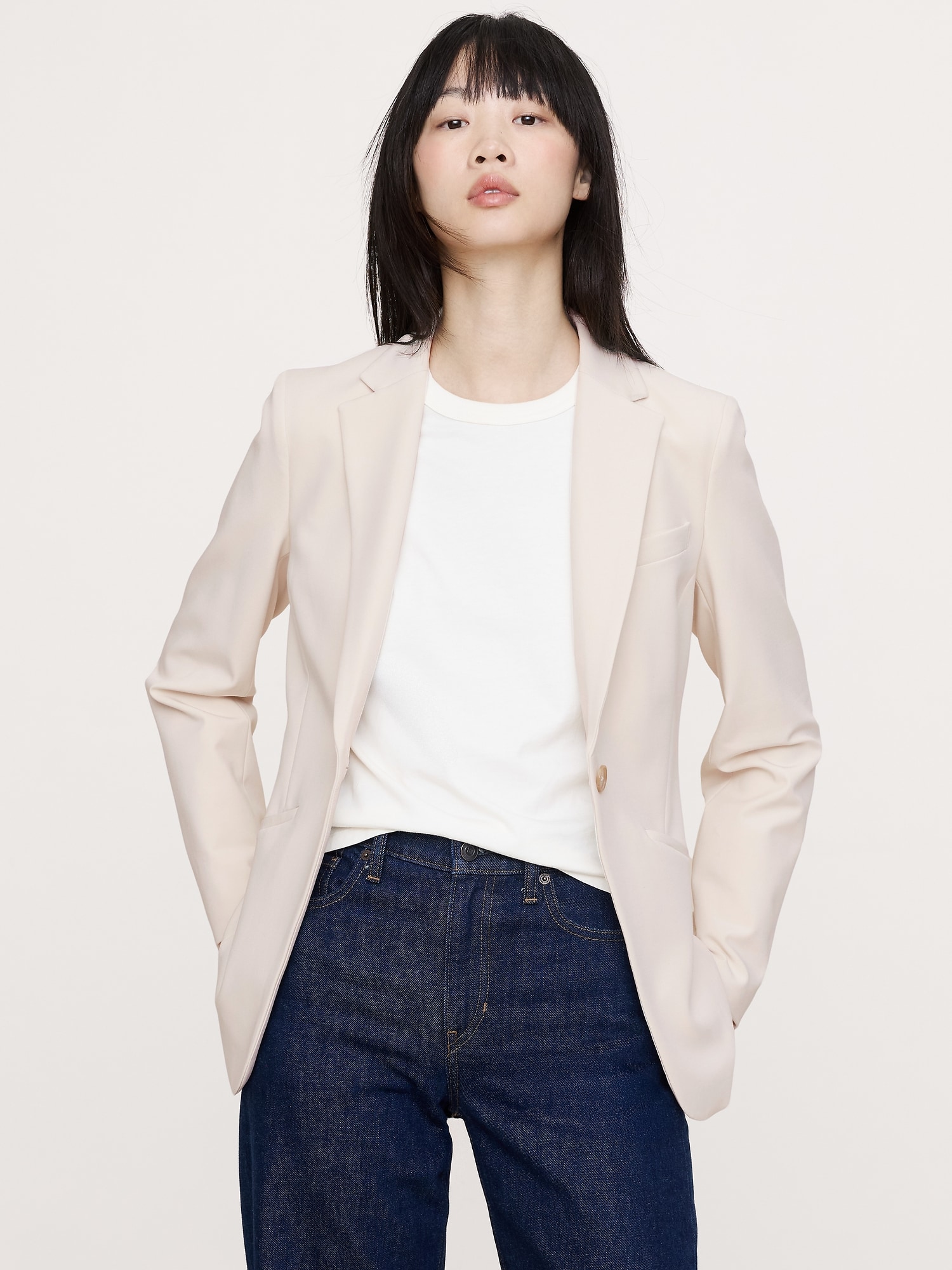 Slim Refined Blazer - Transition Cream White