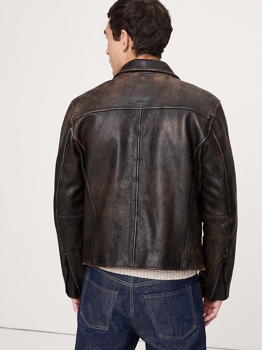Leather Racing Jacket | Banana Republic