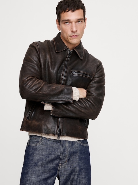 BLOUSON EN CUIR RÉTRO