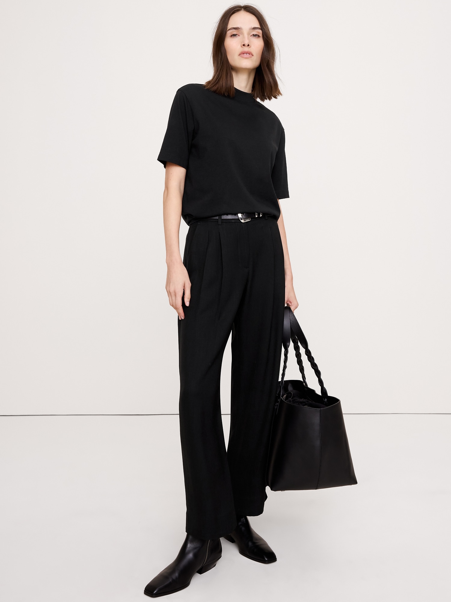 Image number 1 showing, Vintage Cotton Mock-Neck T-Shirt