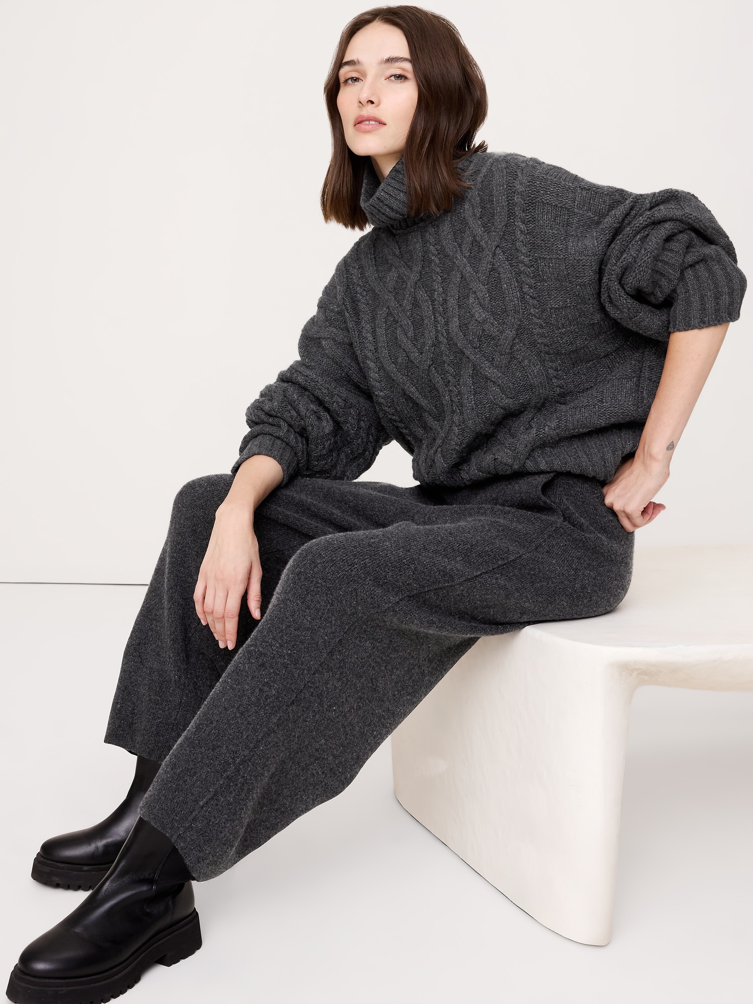 Image number 3 showing, Merino-Cotton Barrel Sweater Pant