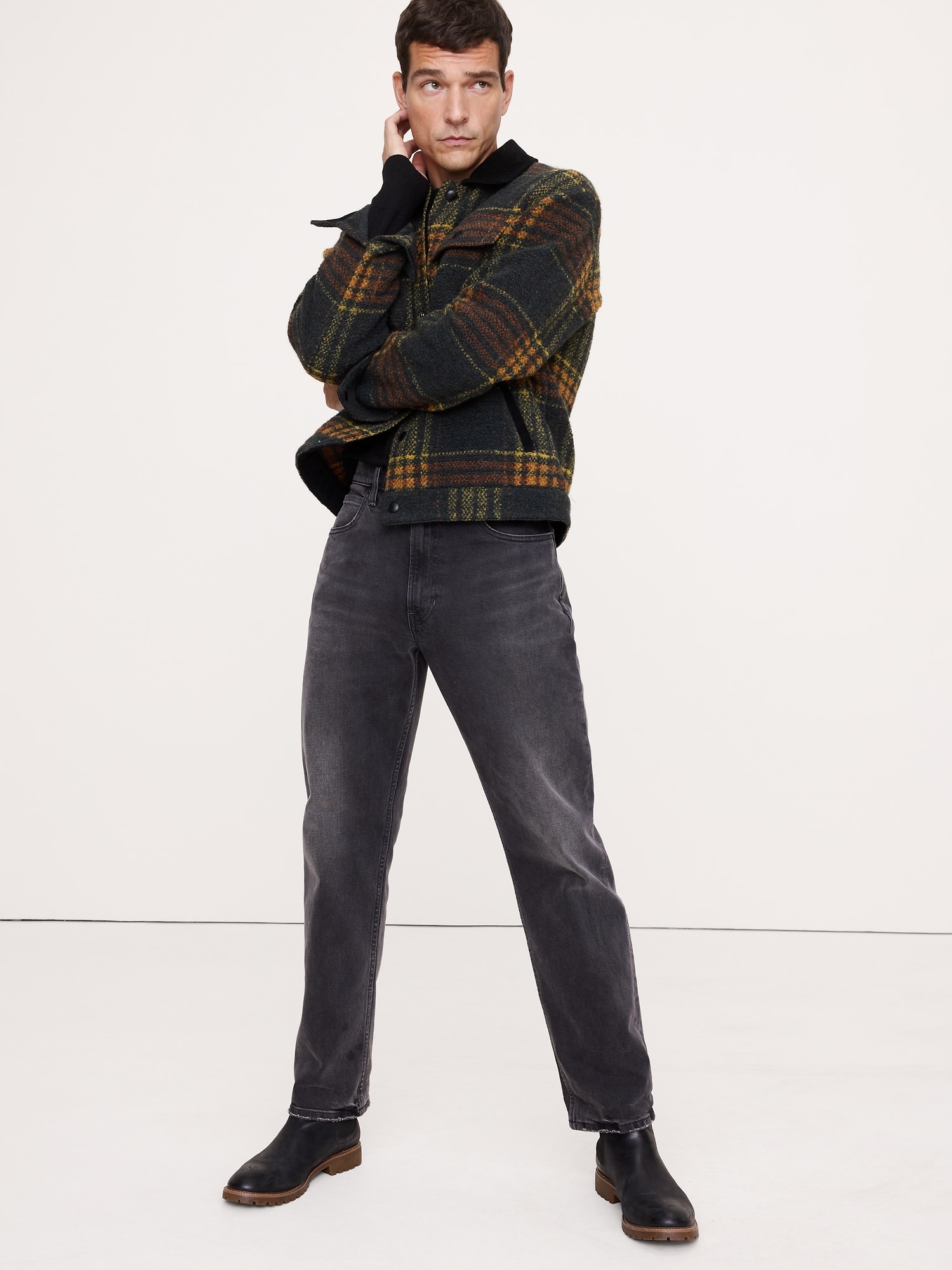 Image number 3 showing, Plaid Bouclé Trucker Jacket