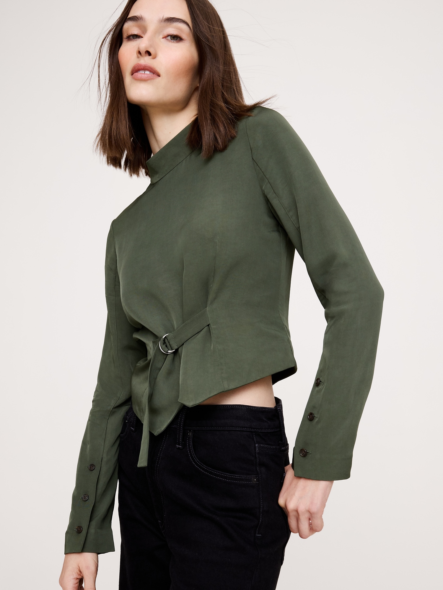 Image number 7 showing, Drapey Mock-Neck Top