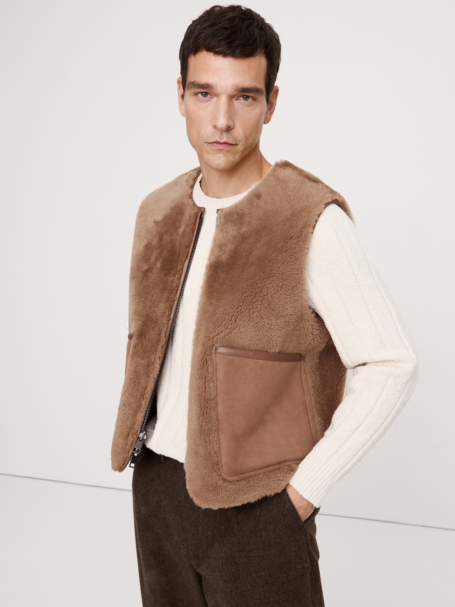Reversible Shearling Vest
