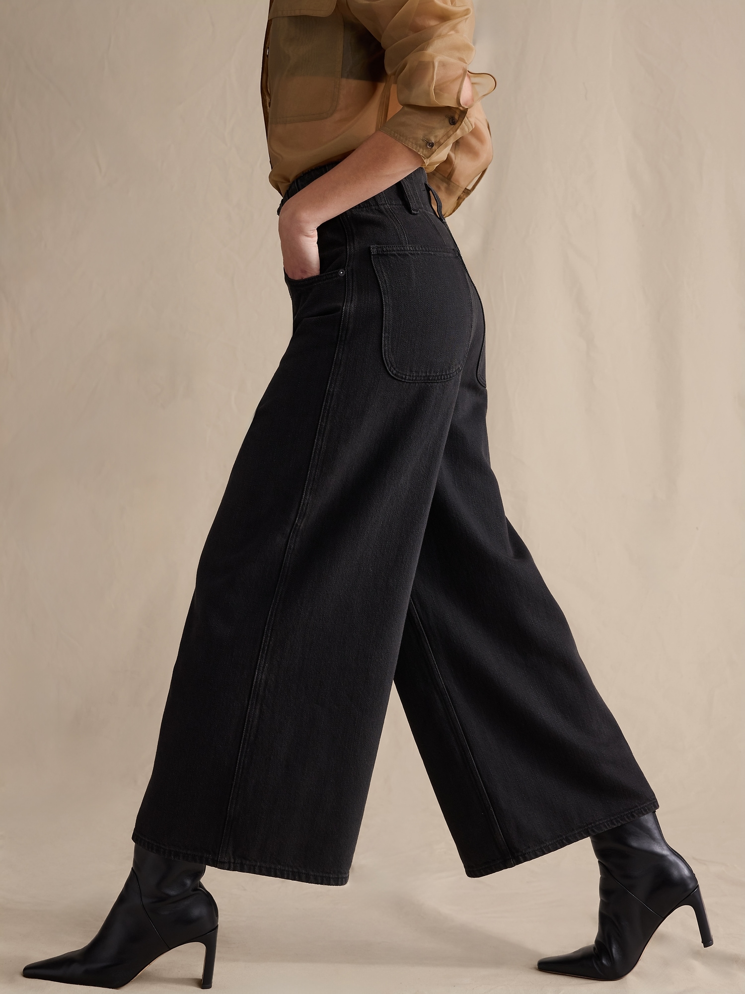 Image number 4 showing, Ultra-High Rise Culotte Jean