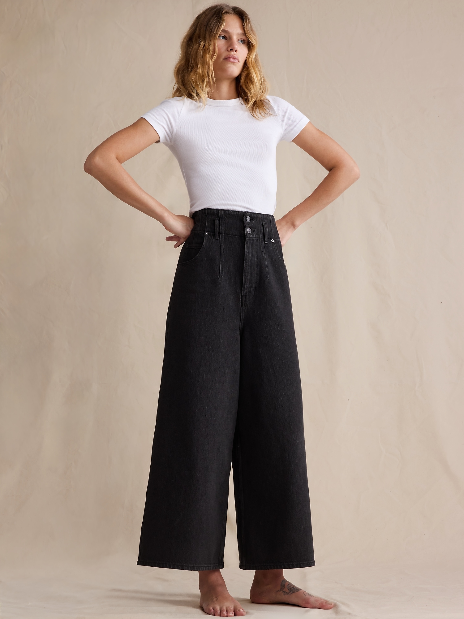 Image number 5 showing, Ultra-High Rise Culotte Jean