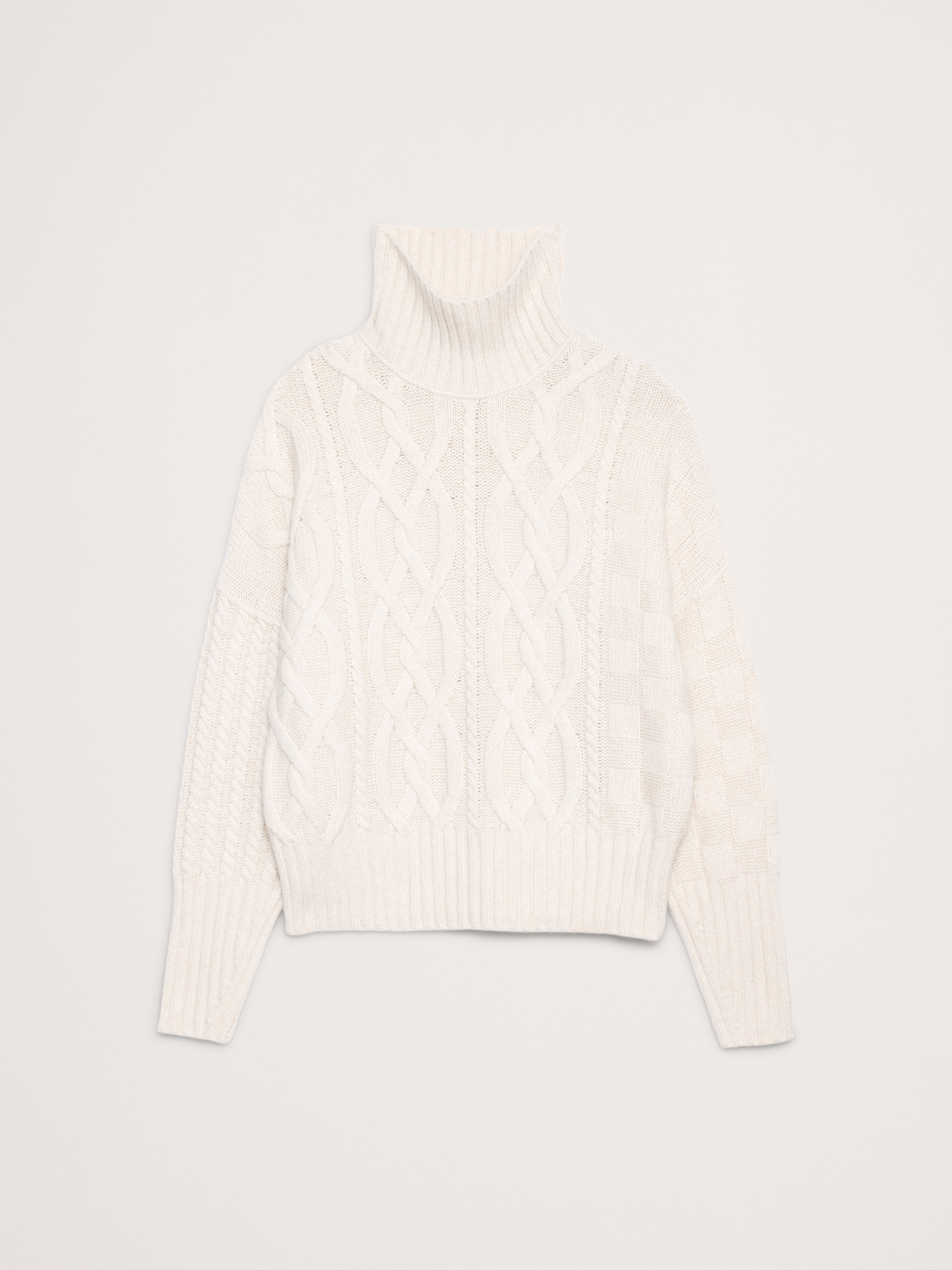 Italian Merino-Blend Mixed-Stitch Sweater