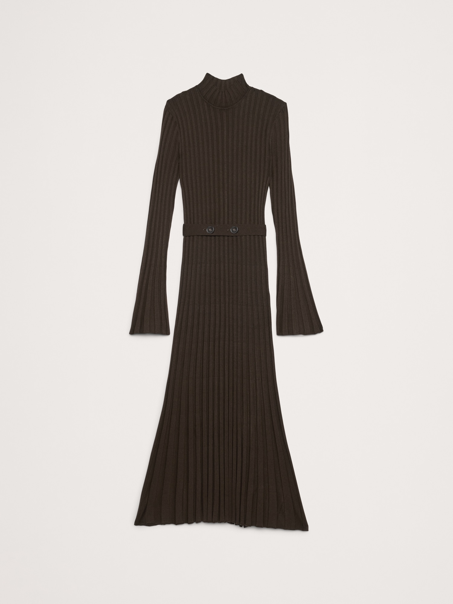 L'image numéro 8 présente Robe longue en tricot côtelé à effet sculptant
