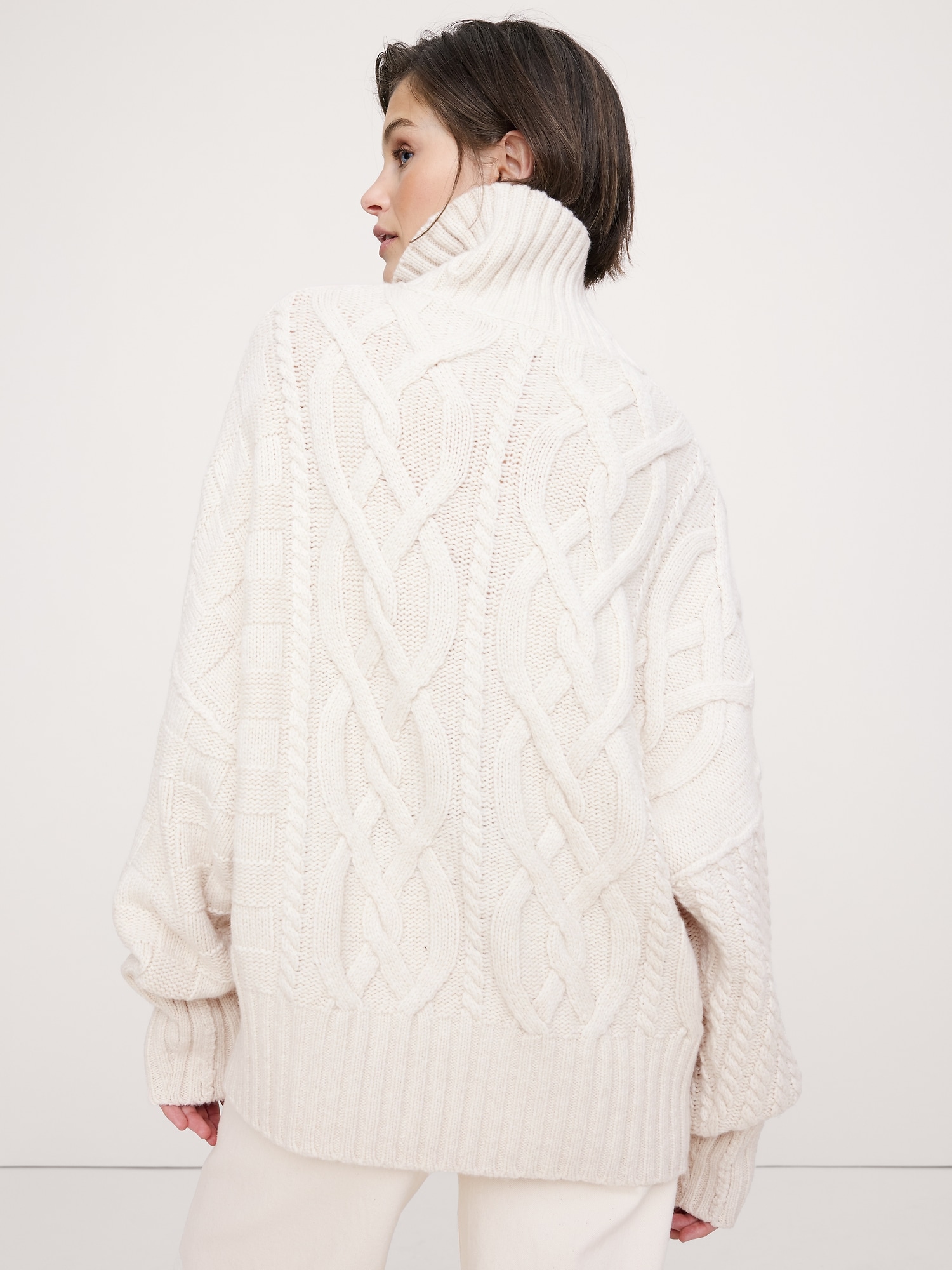Italian Merino-Blend Mixed-Stitch Sweater
