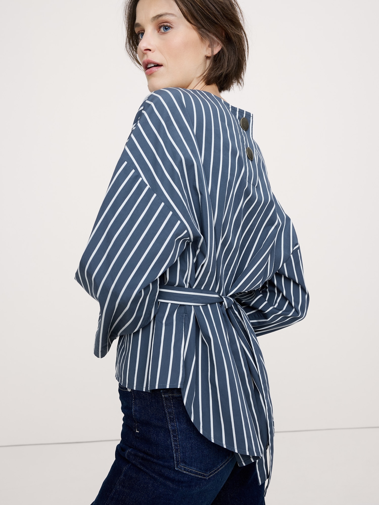 Image number 4 showing, Cotton Poplin Cinch-Waist Top