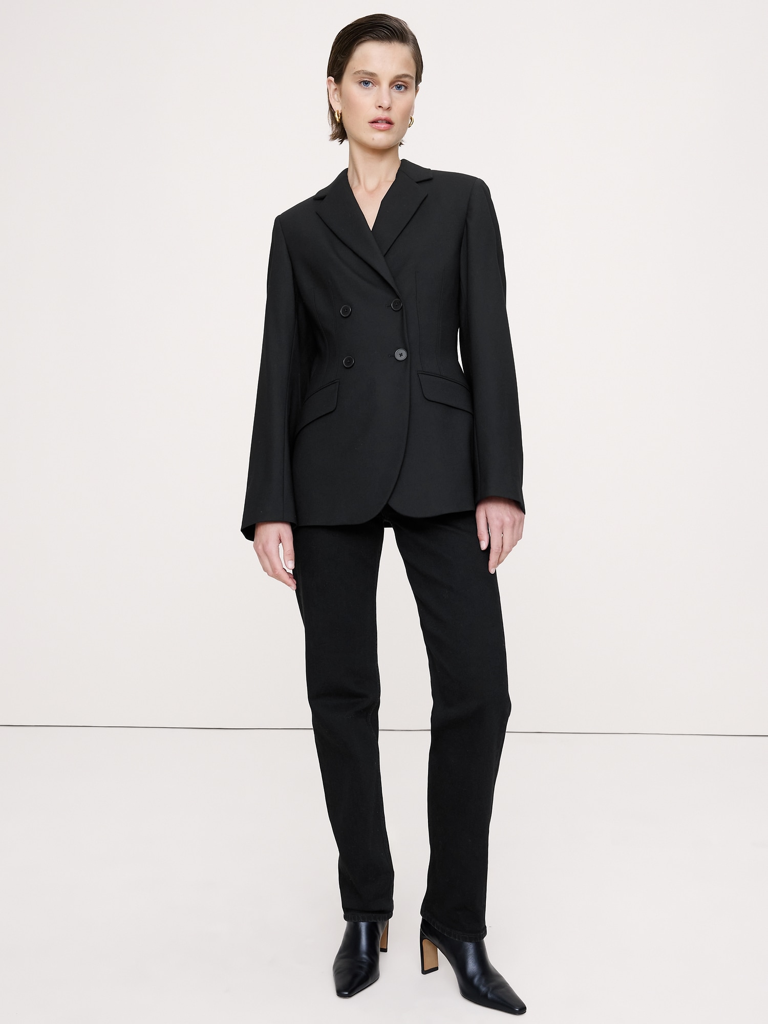 Blazer à silhouette sablier - Noir