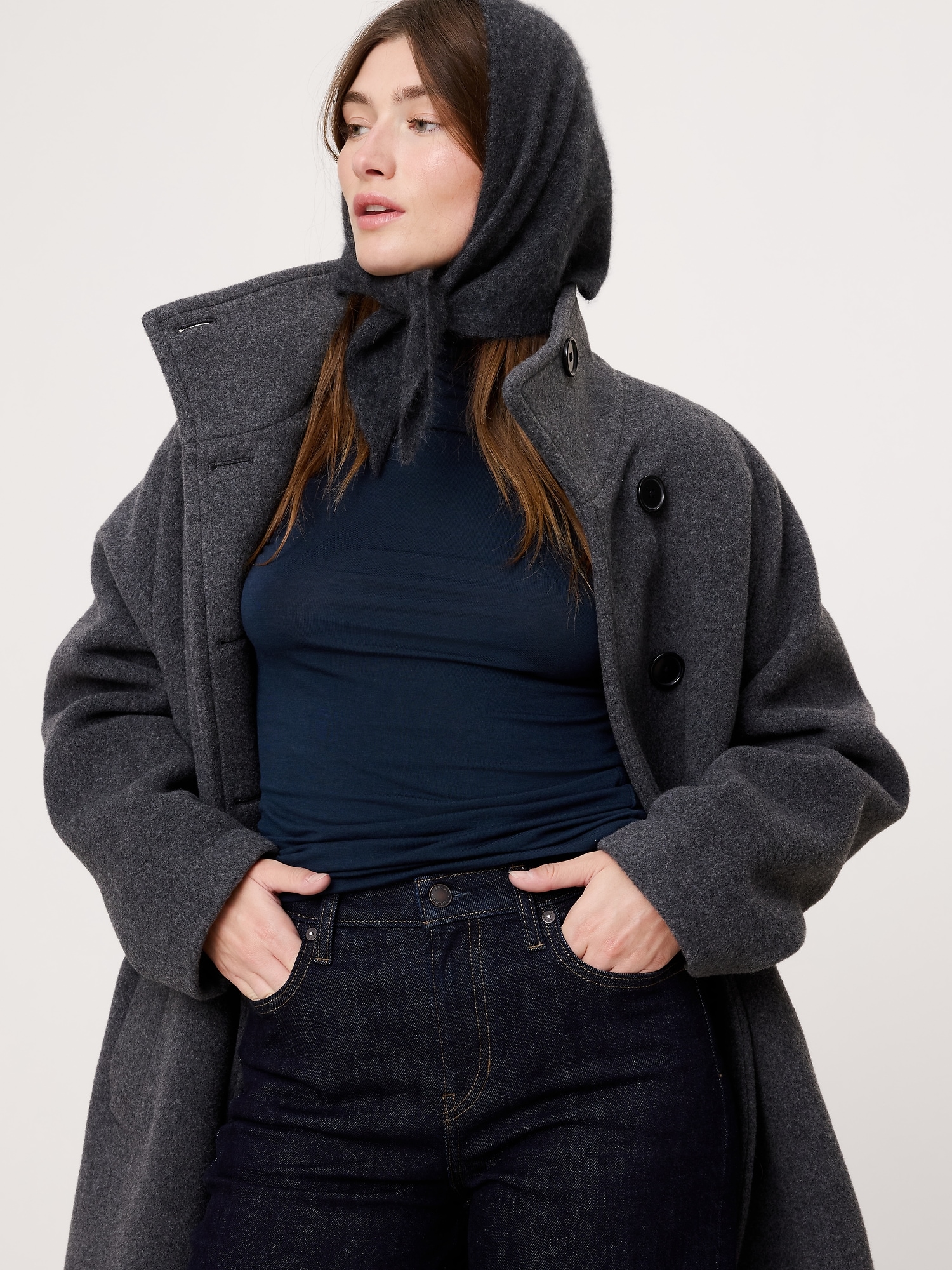 Image number 3 showing, Luxe Wool-Blend Turtleneck T-Shirt
