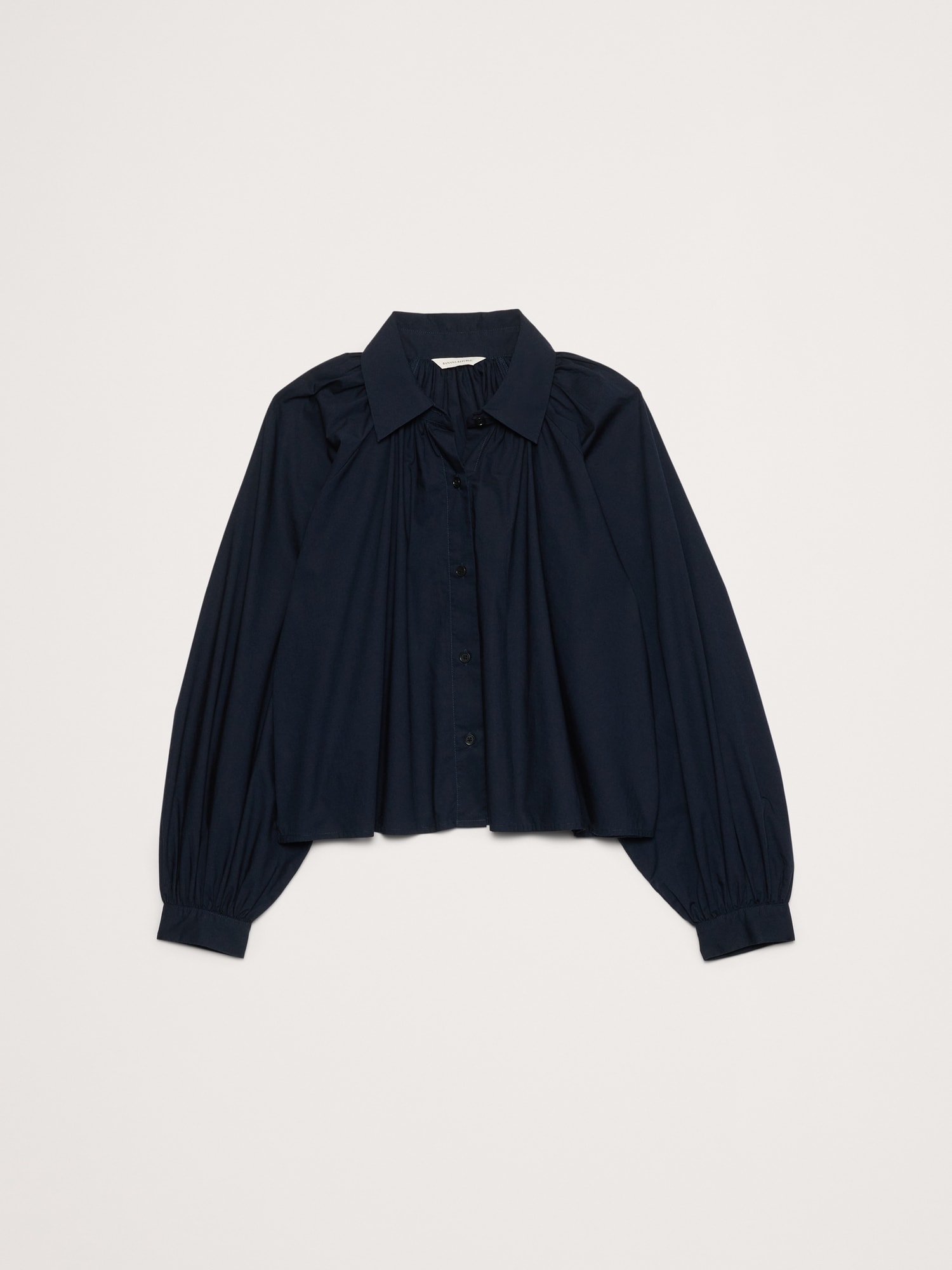 Image number 7 showing, Cotton Poplin Balloon-Sleeve Shirt