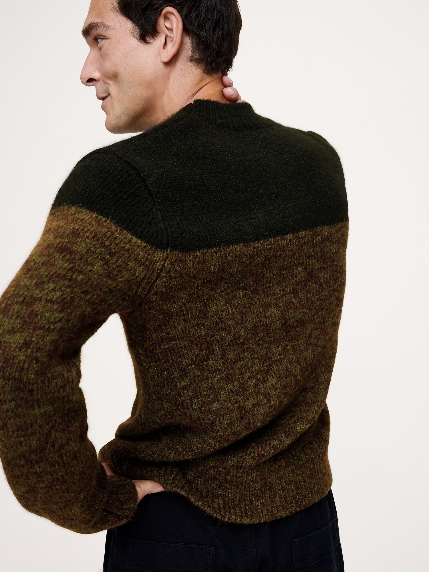 Image number 3 showing, Alpaca-Wool Blend Color-Blocked Sweater