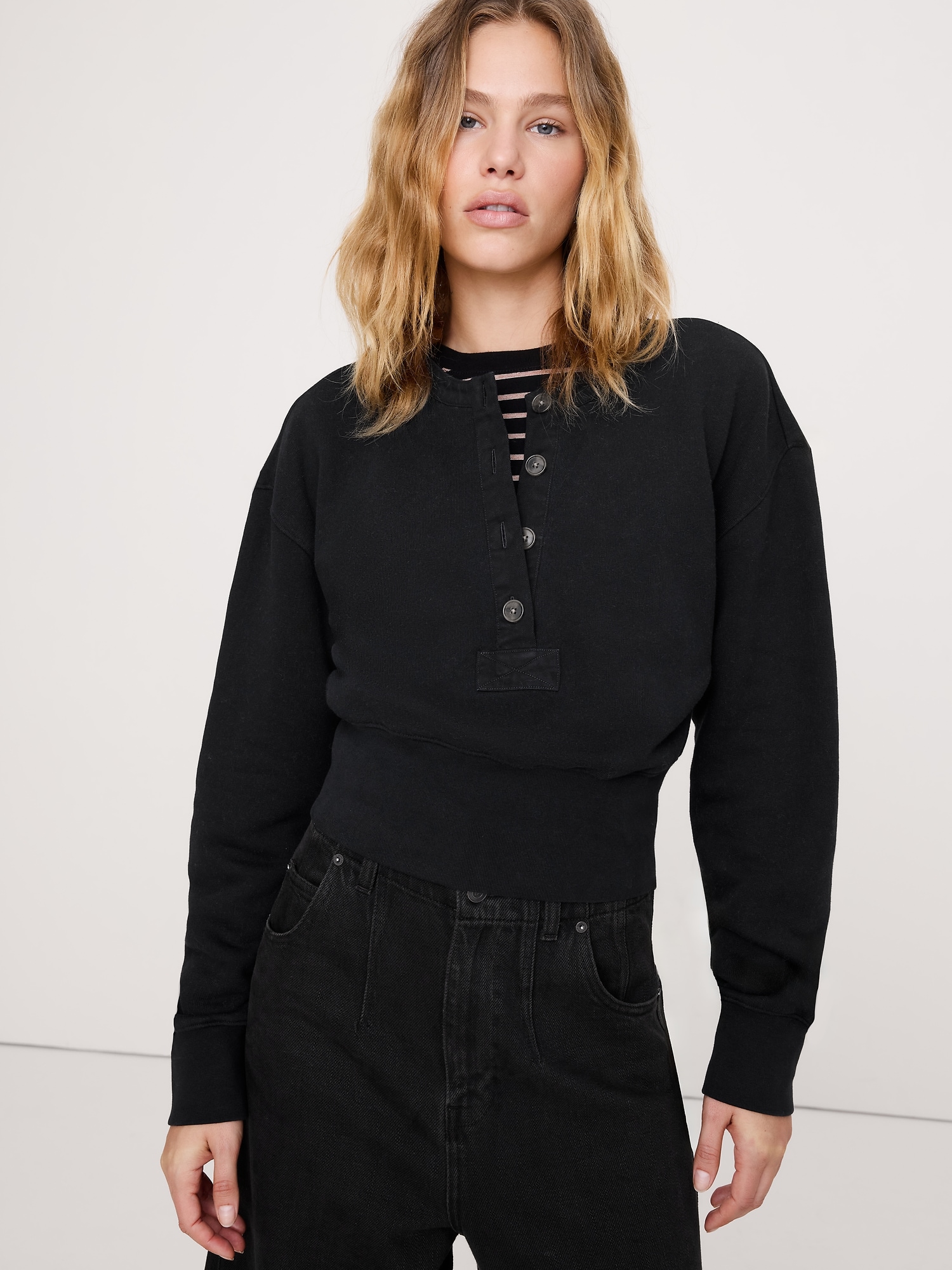 French Terry Henley Sweatshirt