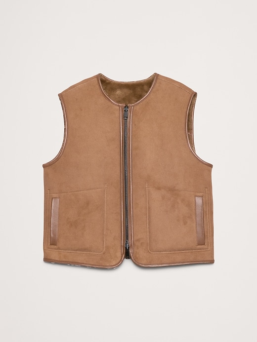 ジャケット・アウター BANANA REPUBLIC Leather Vest Reversible Shearling Vest | Banana Republic