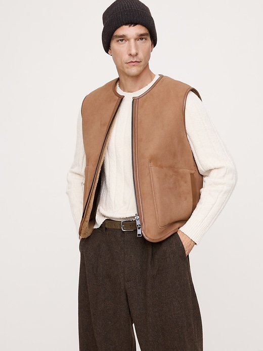 Reversible Shearling Vest | Banana Republic