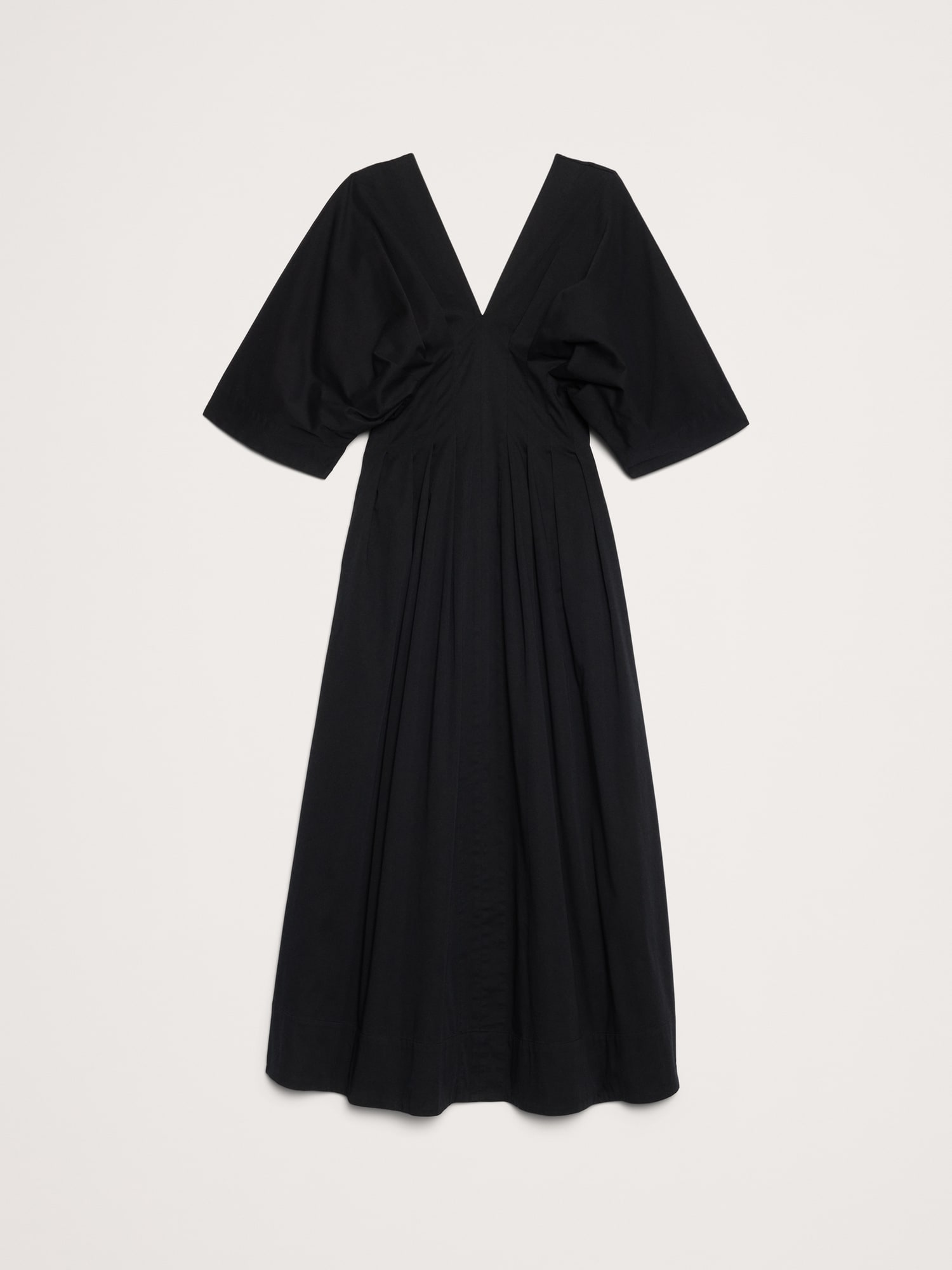 L'image numéro 5 présente Robe longue à plis en coton extensible