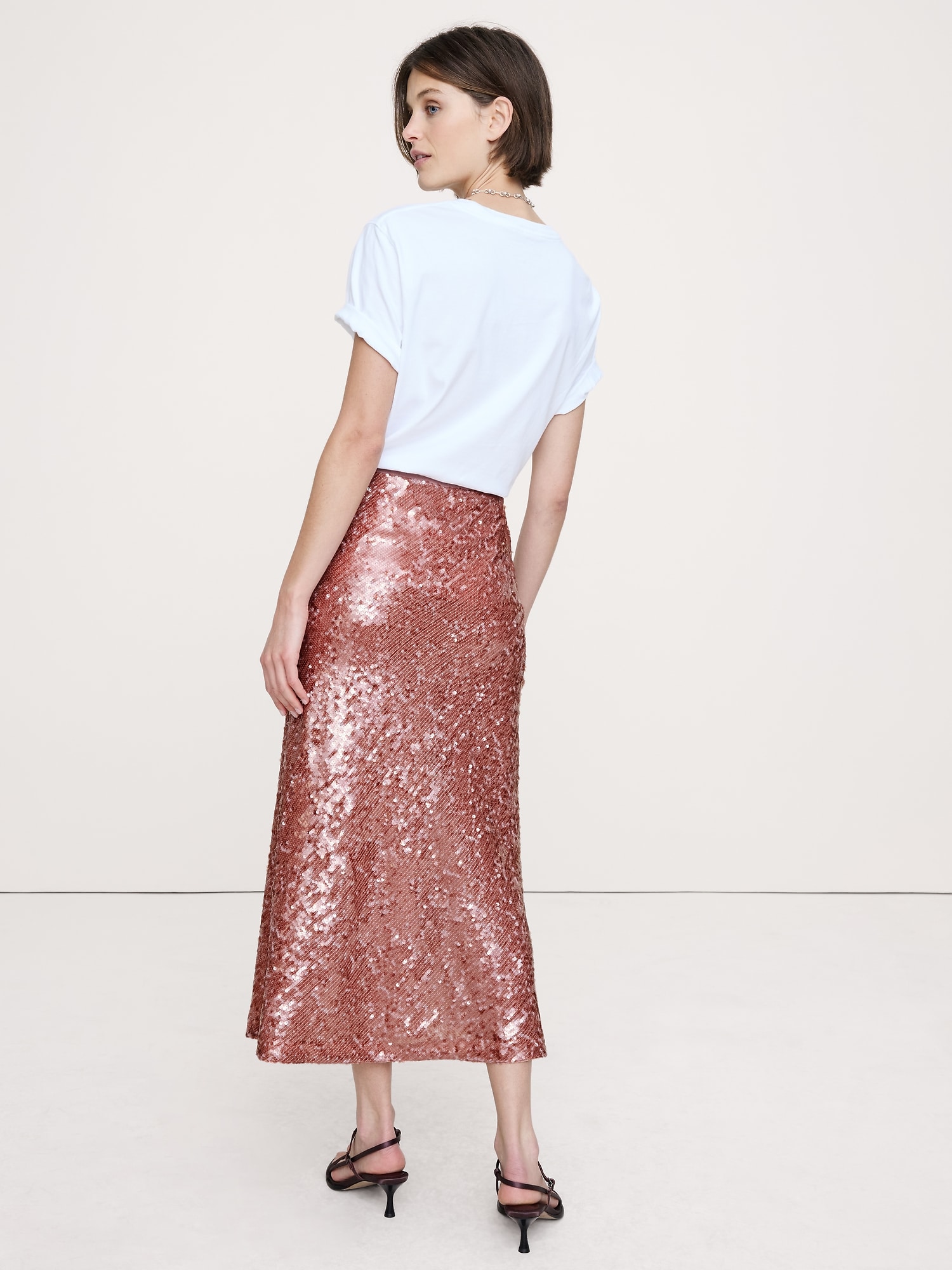 Image number 2 showing, Bias-Cut Sequin Maxi Skirt