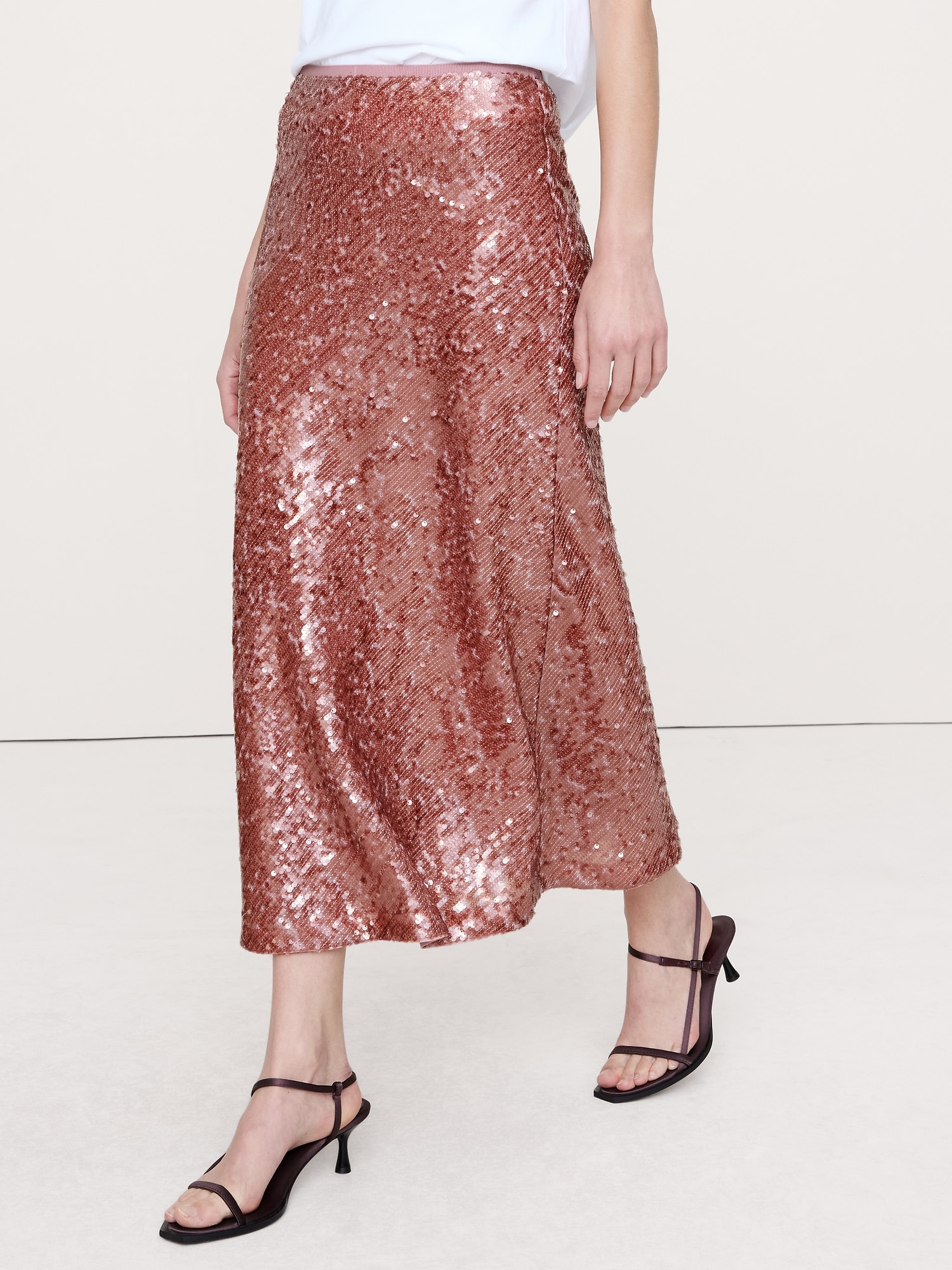 Image number 3 showing, Bias-Cut Sequin Maxi Skirt