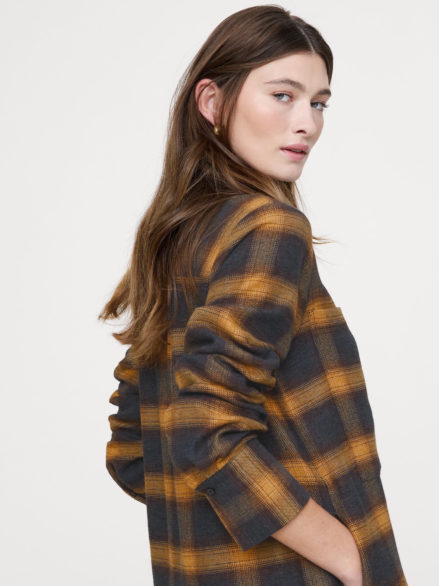 L'image numéro 3 présente Robe-chemisier trapèze en coton