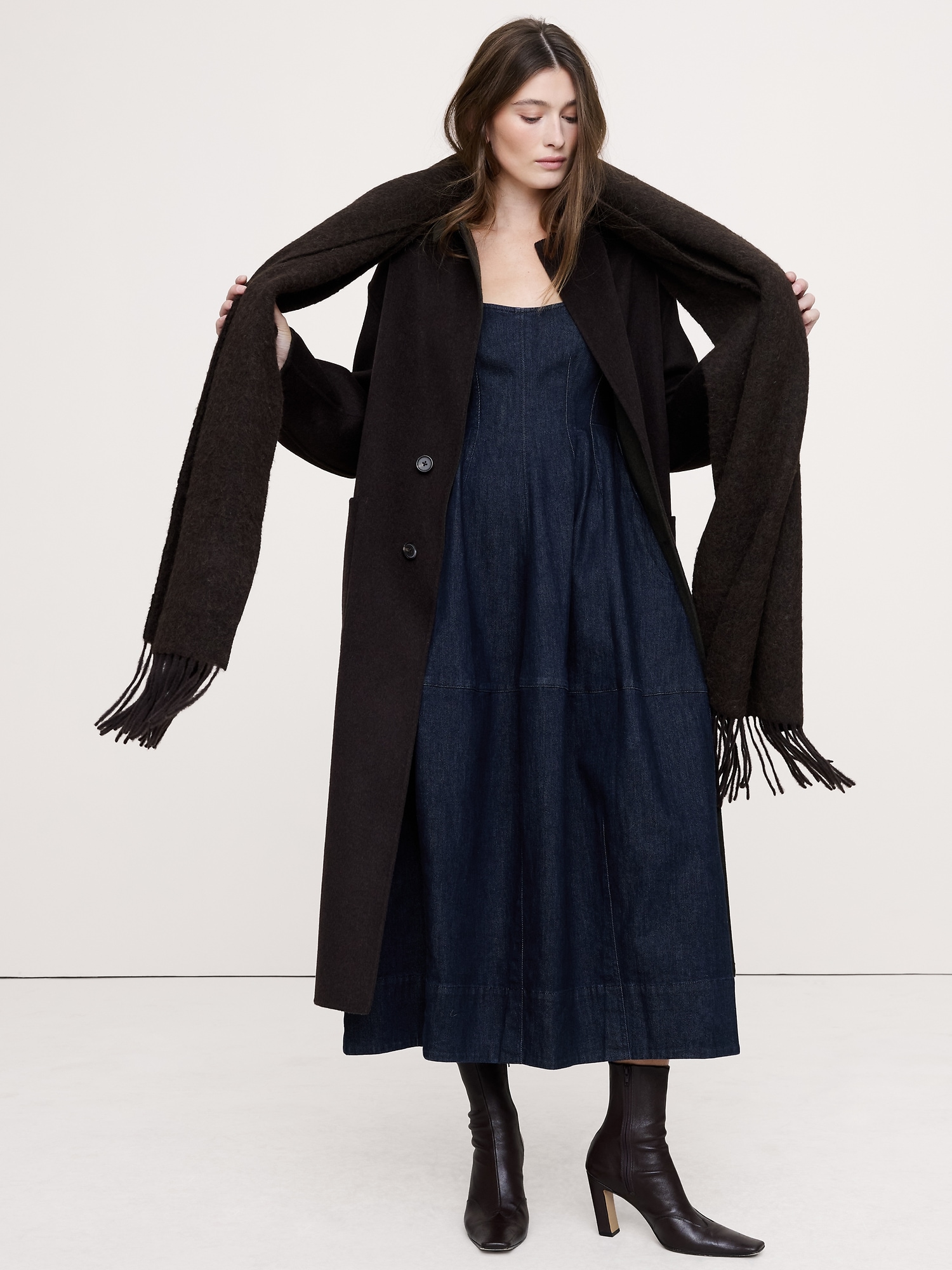 Image number 4 showing, Denim Barrel Midi Dress