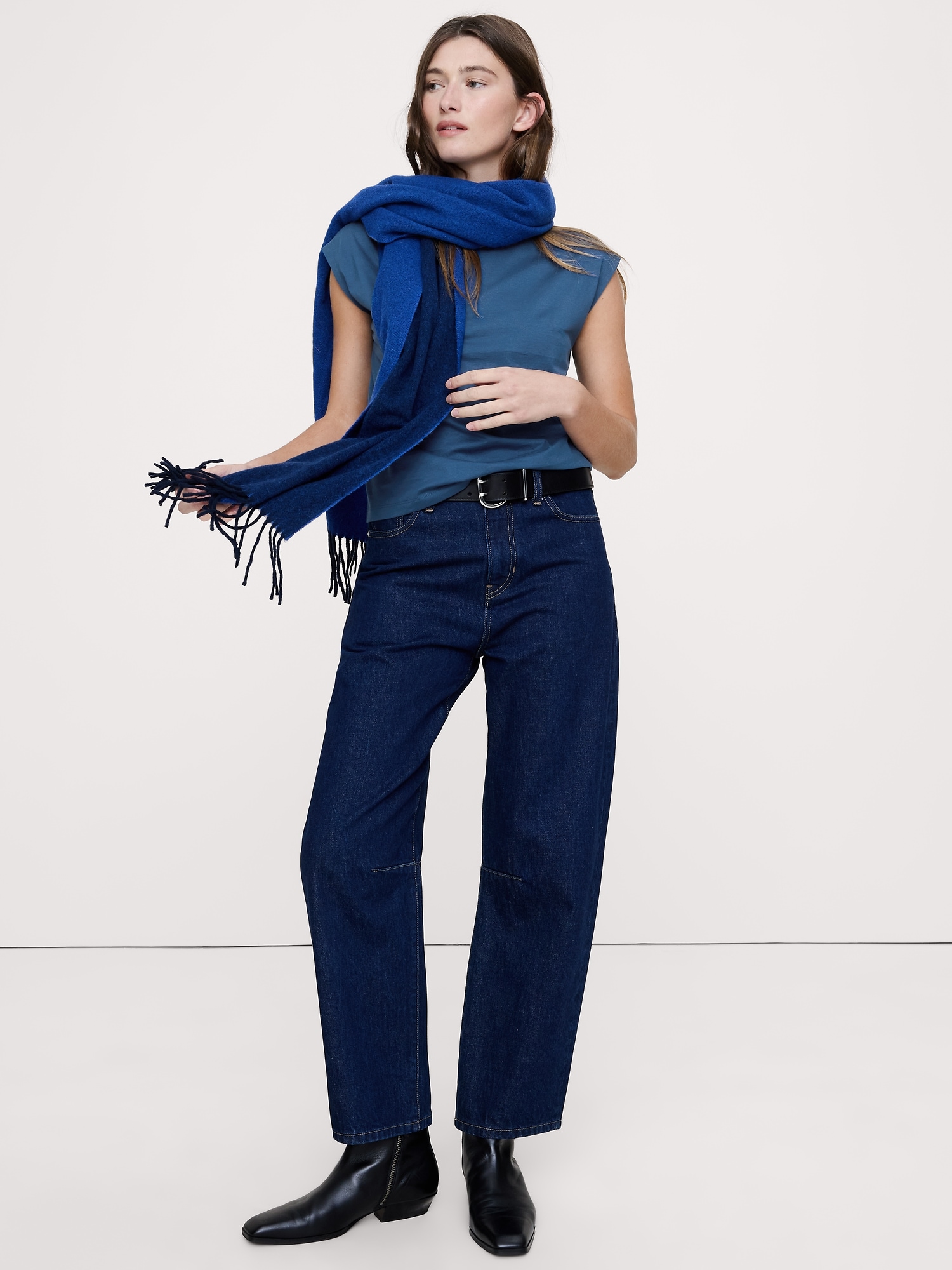 Image number 3 showing, Silky Cotton Mock-Neck Top