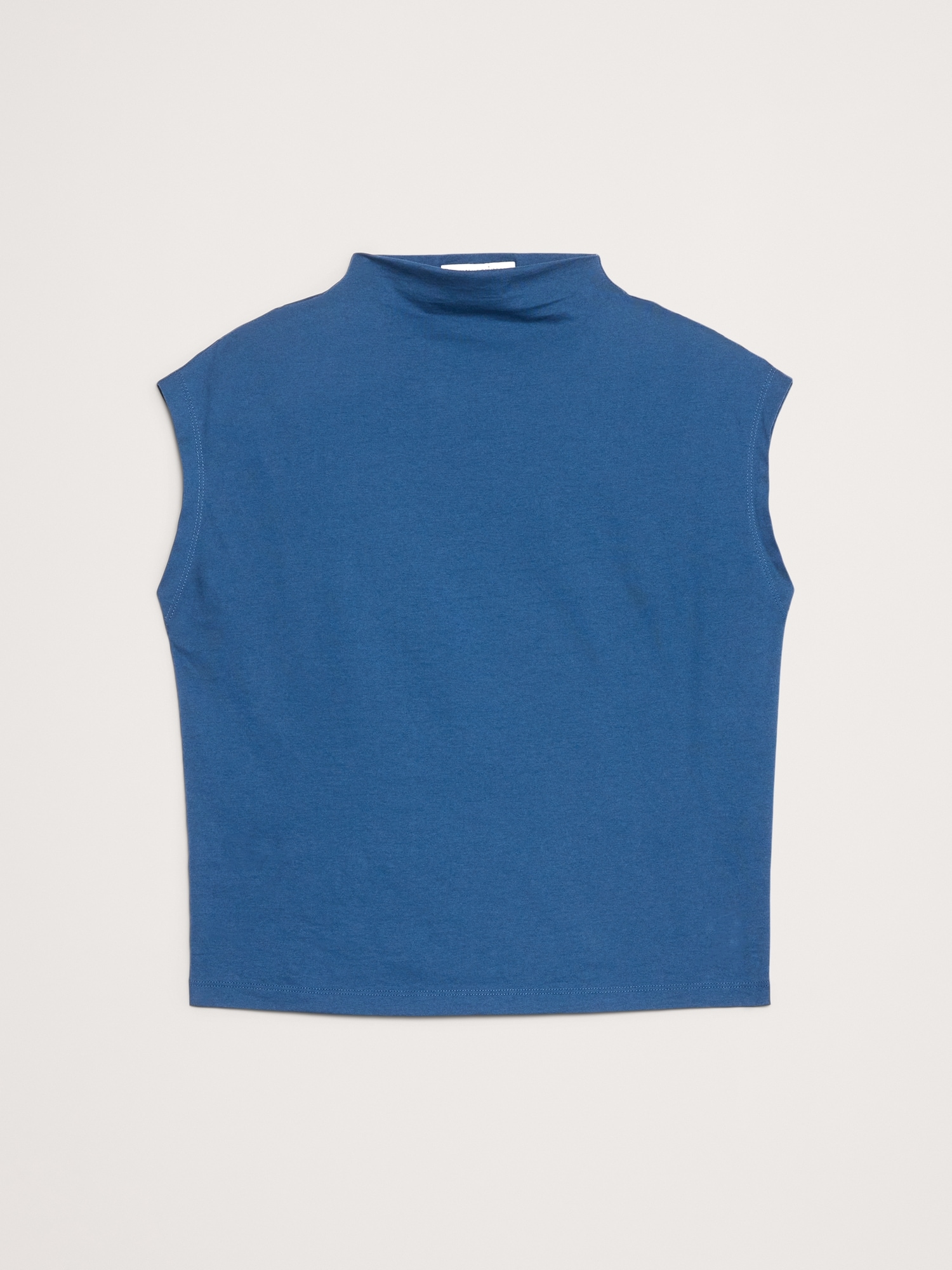 Image number 4 showing, Silky Cotton Mock-Neck Top